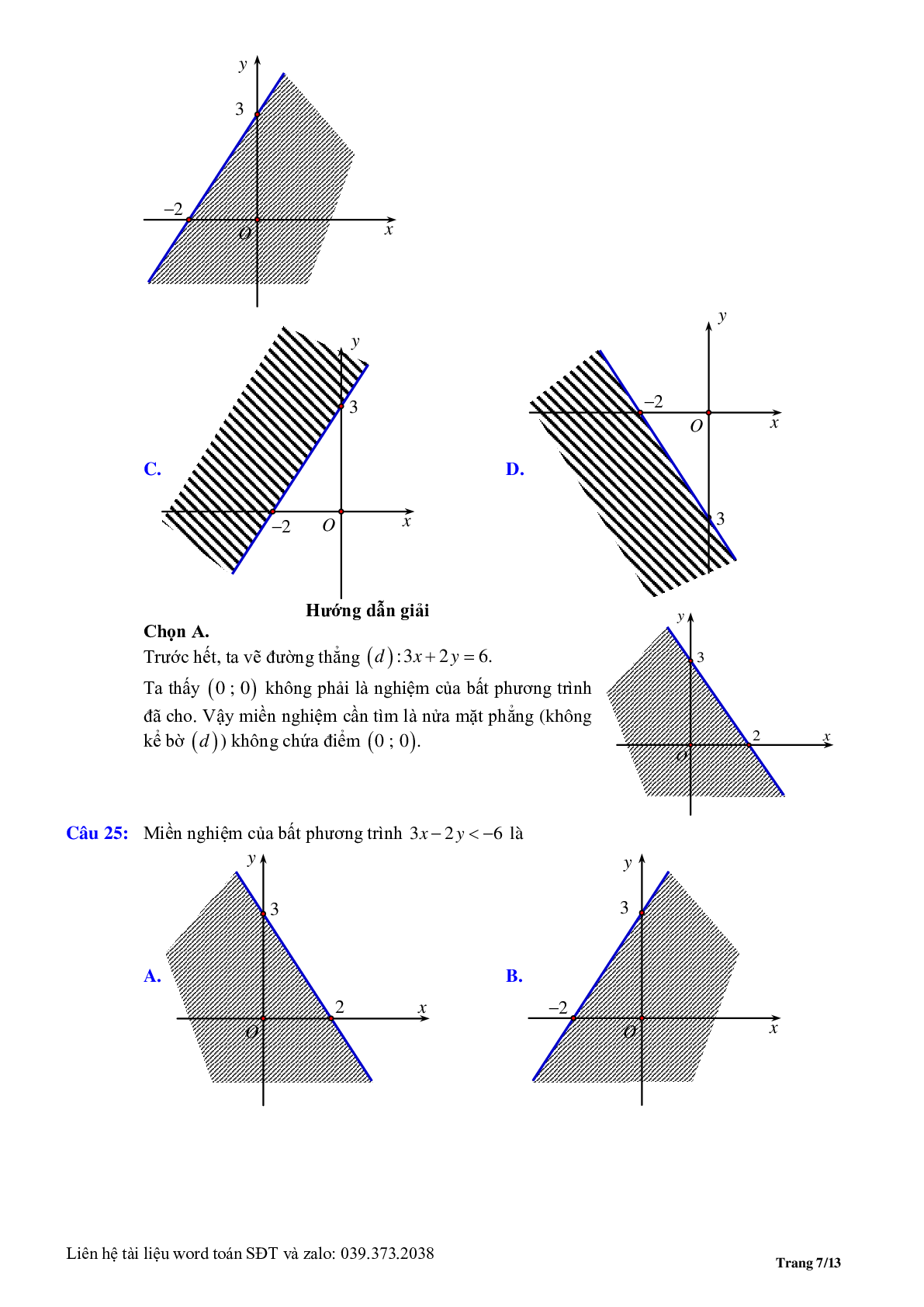 Chuyên đề bất phương trình, hệ phương trình bậc nhất hai ẩn (trang 7)