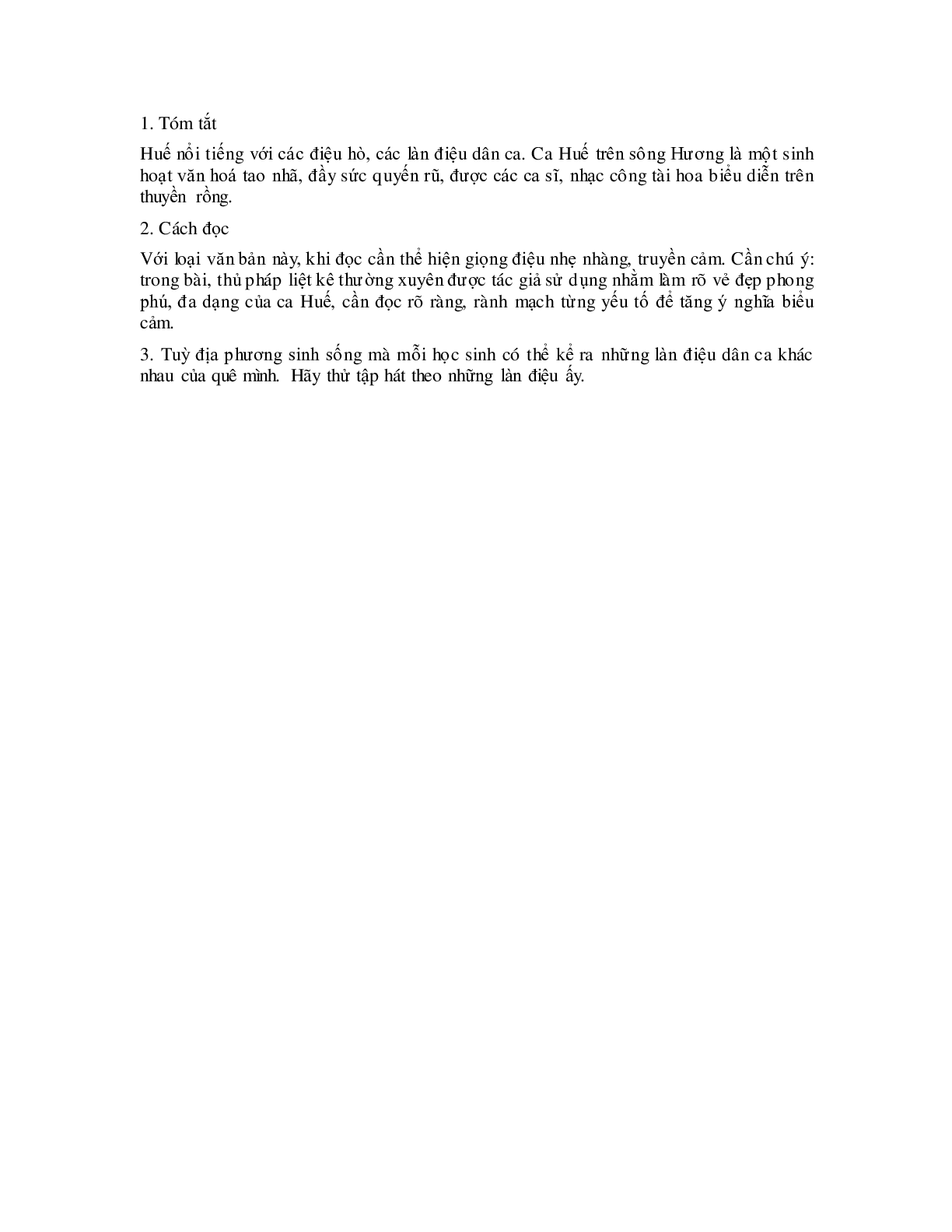 Soạn văn 7 Ca Huế trên sông Hương - ngắn nhất (trang 2)