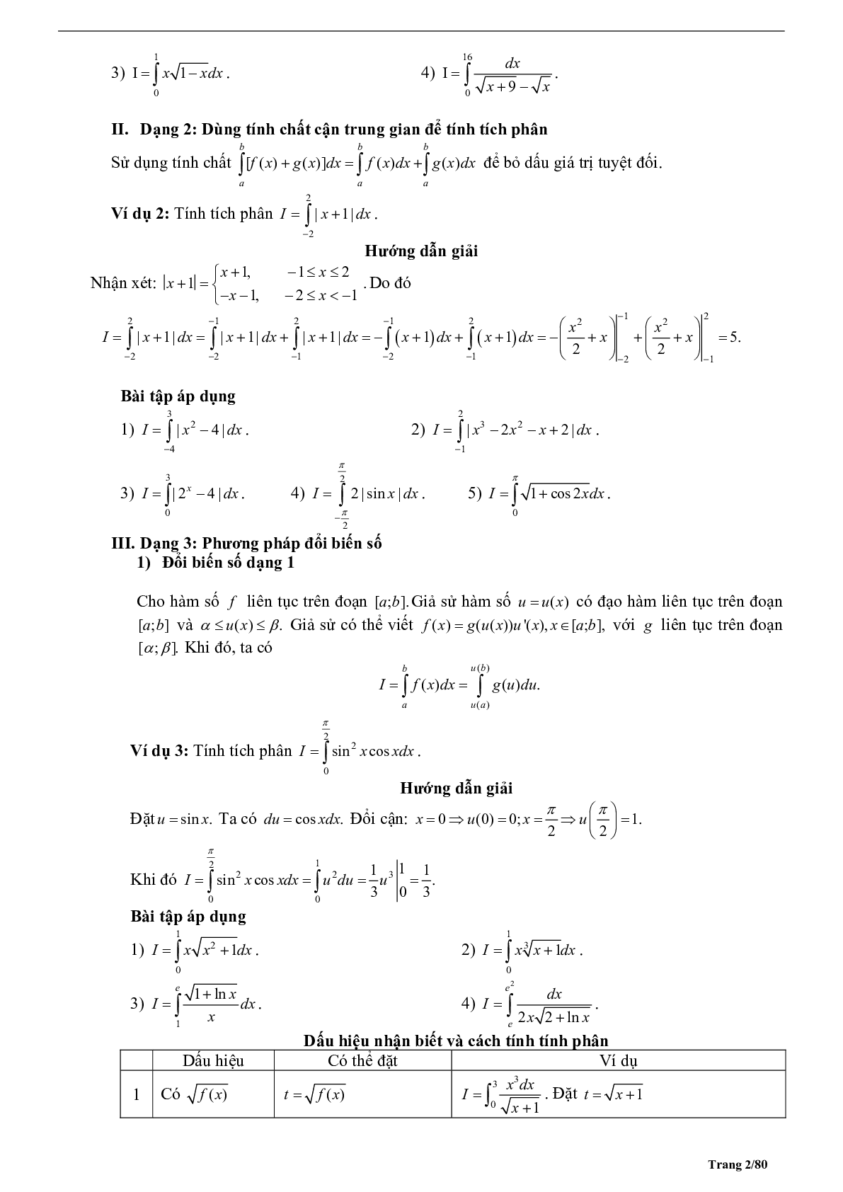 Phương pháp giải Tích phân 2023 (lý thuyết và bài tập) (trang 2)