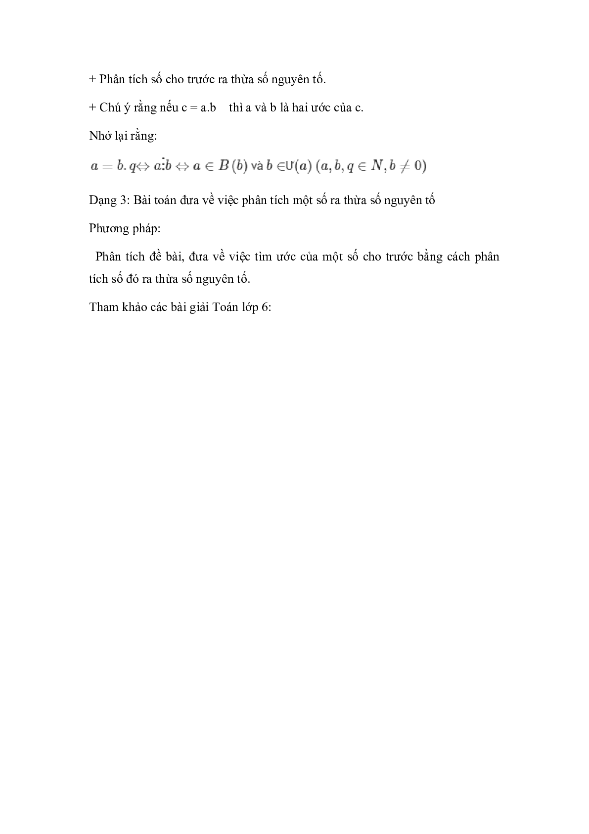 Lý thuyết Toán lớp 6: Phân tích một số ra thừa số nguyên tố (trang 2)