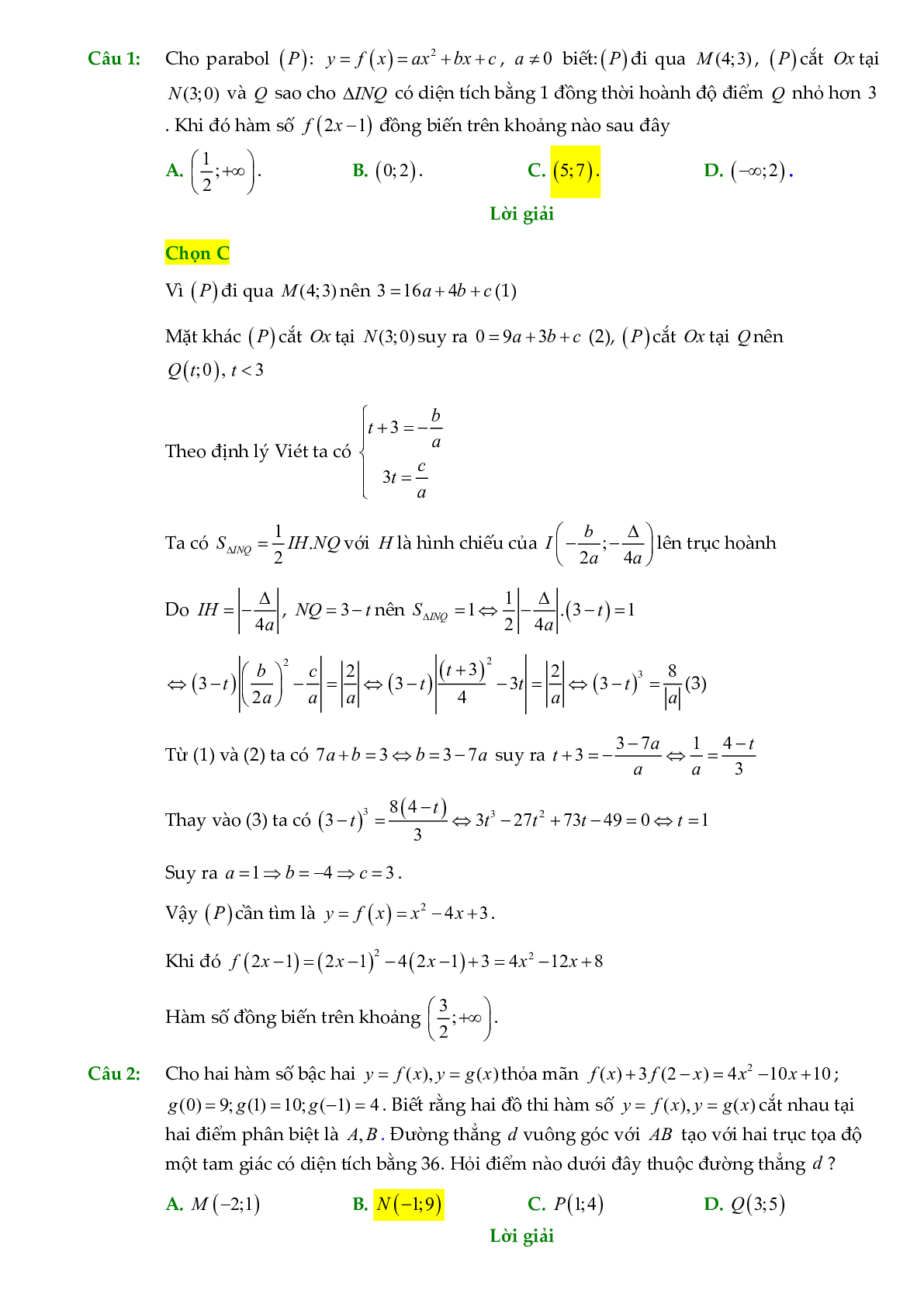 Các dạng toán về hàm ẩn liên quan đến tính đơn điệu của hàm số (trang 2)