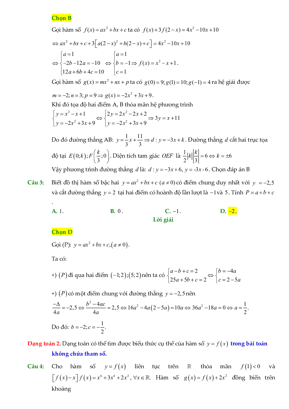 Các dạng toán về hàm ẩn liên quan đến tính đơn điệu của hàm số (trang 3)