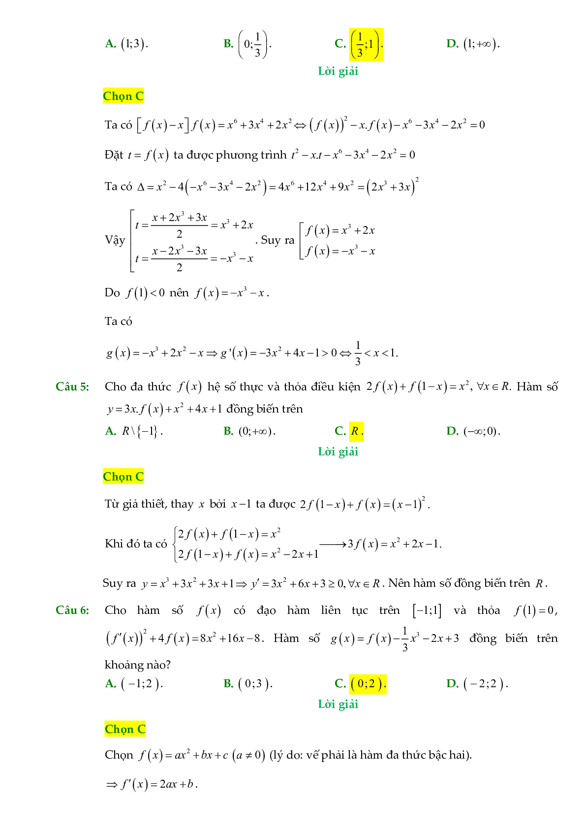 Các dạng toán về hàm ẩn liên quan đến tính đơn điệu của hàm số (trang 4)