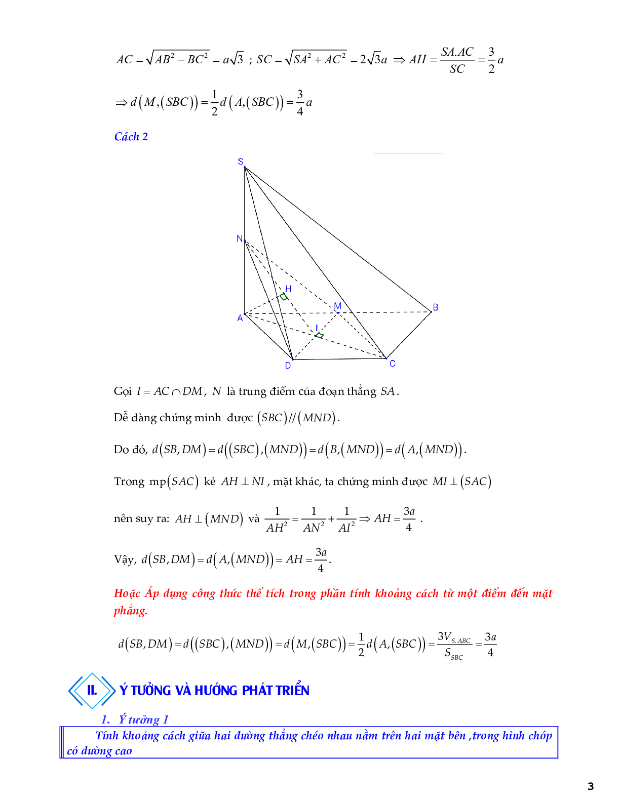 Bài toán góc và khoảng cách trong đề tham khảo THPTQG 2020 môn Toán (trang 3)