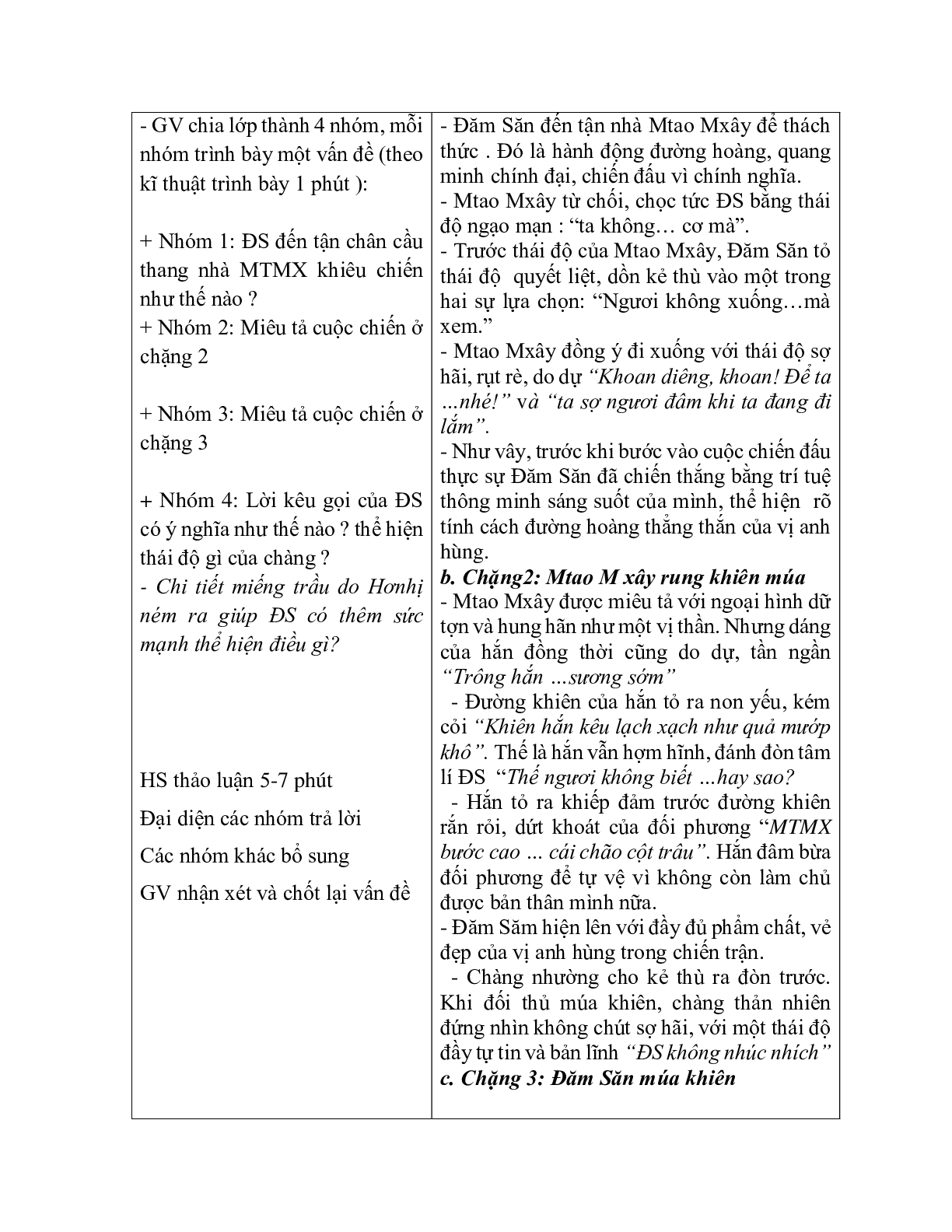 Giáo án ngữ văn lớp 10 Tiết 10, 11: Chiến thắng Mtao - Mxây (trang 4)