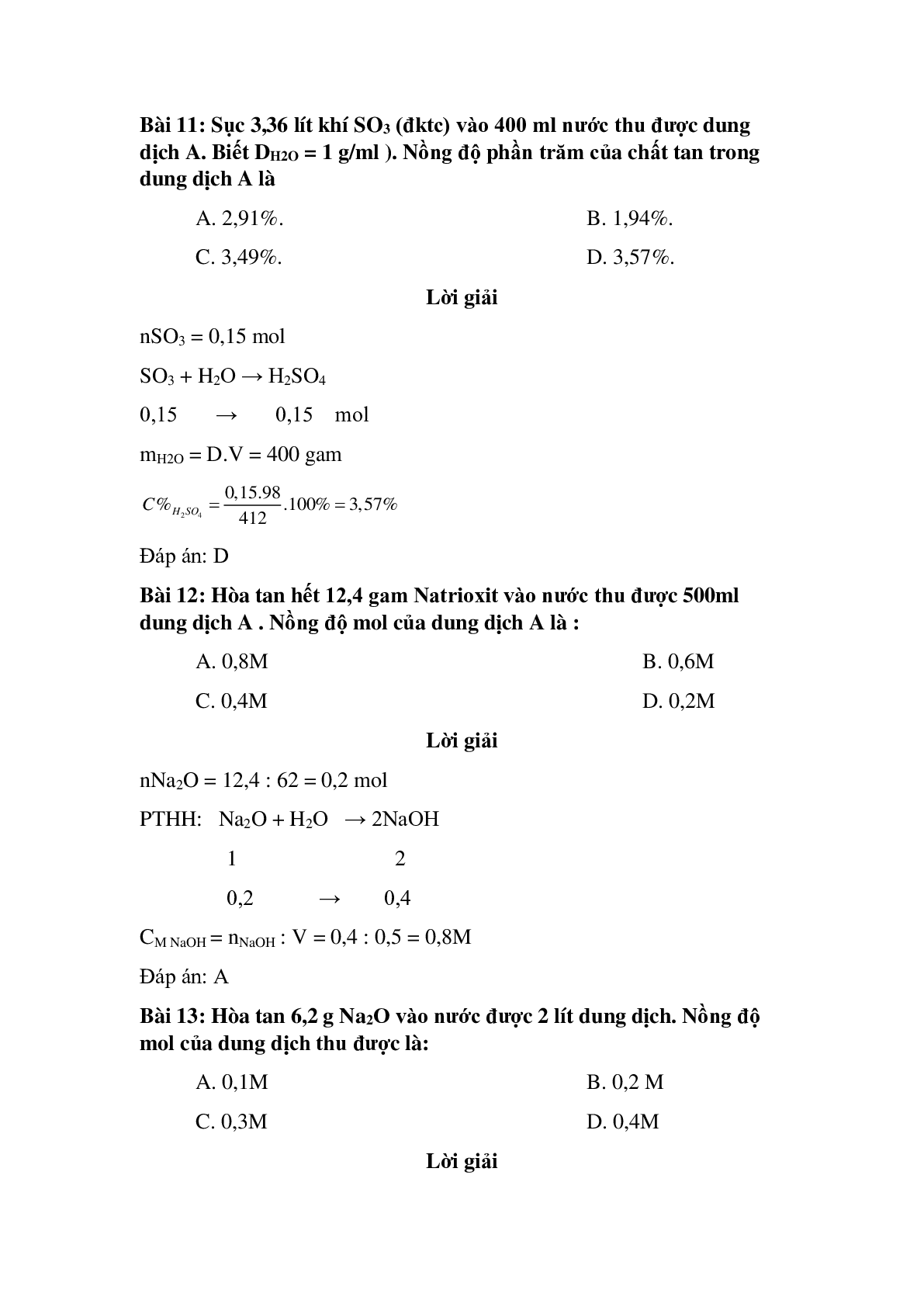 57 câu Trắc nghiệm Tính chất hóa học của oxit có đáp án 2023 - Hóa học lớp 9 (trang 5)