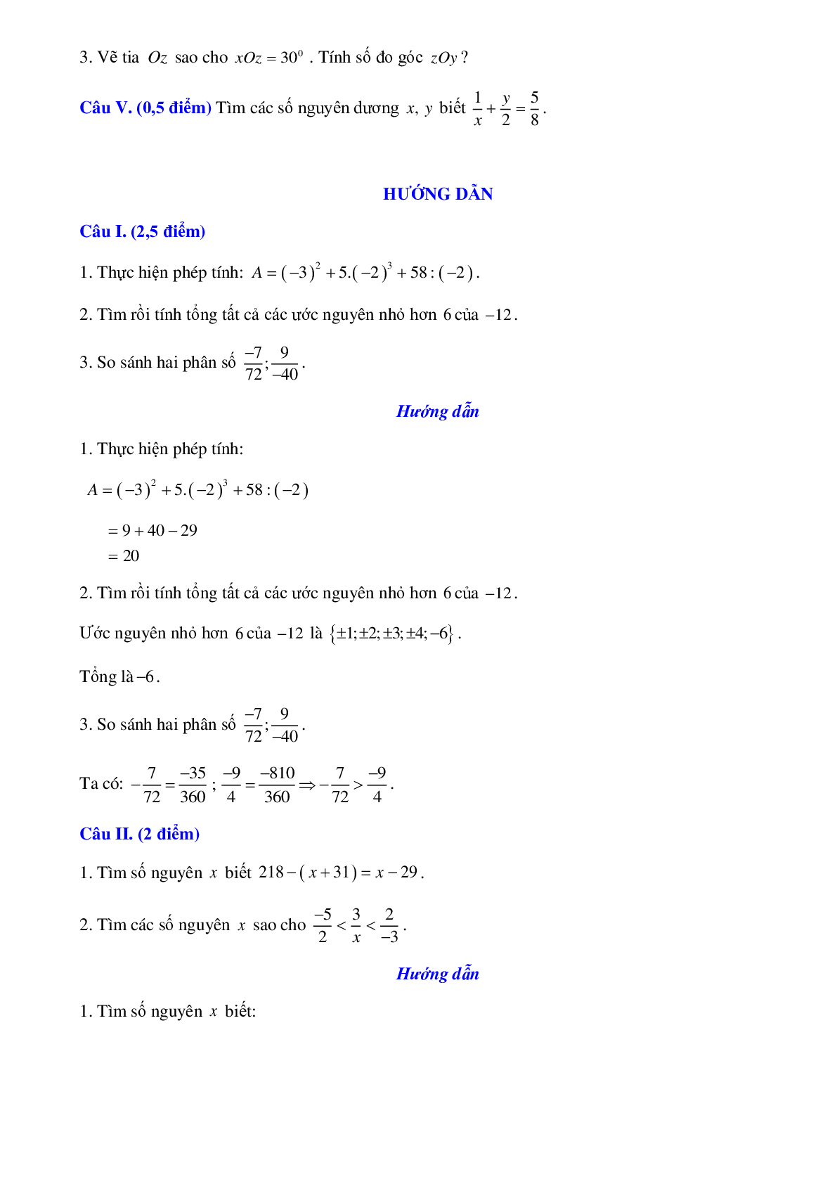 Bộ đề thi giữa kì 2 môn toán lớp 6 (trang 10)