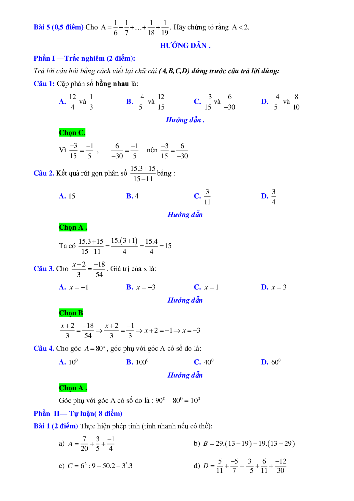 Bộ đề thi giữa kì 2 môn toán lớp 6 (trang 2)