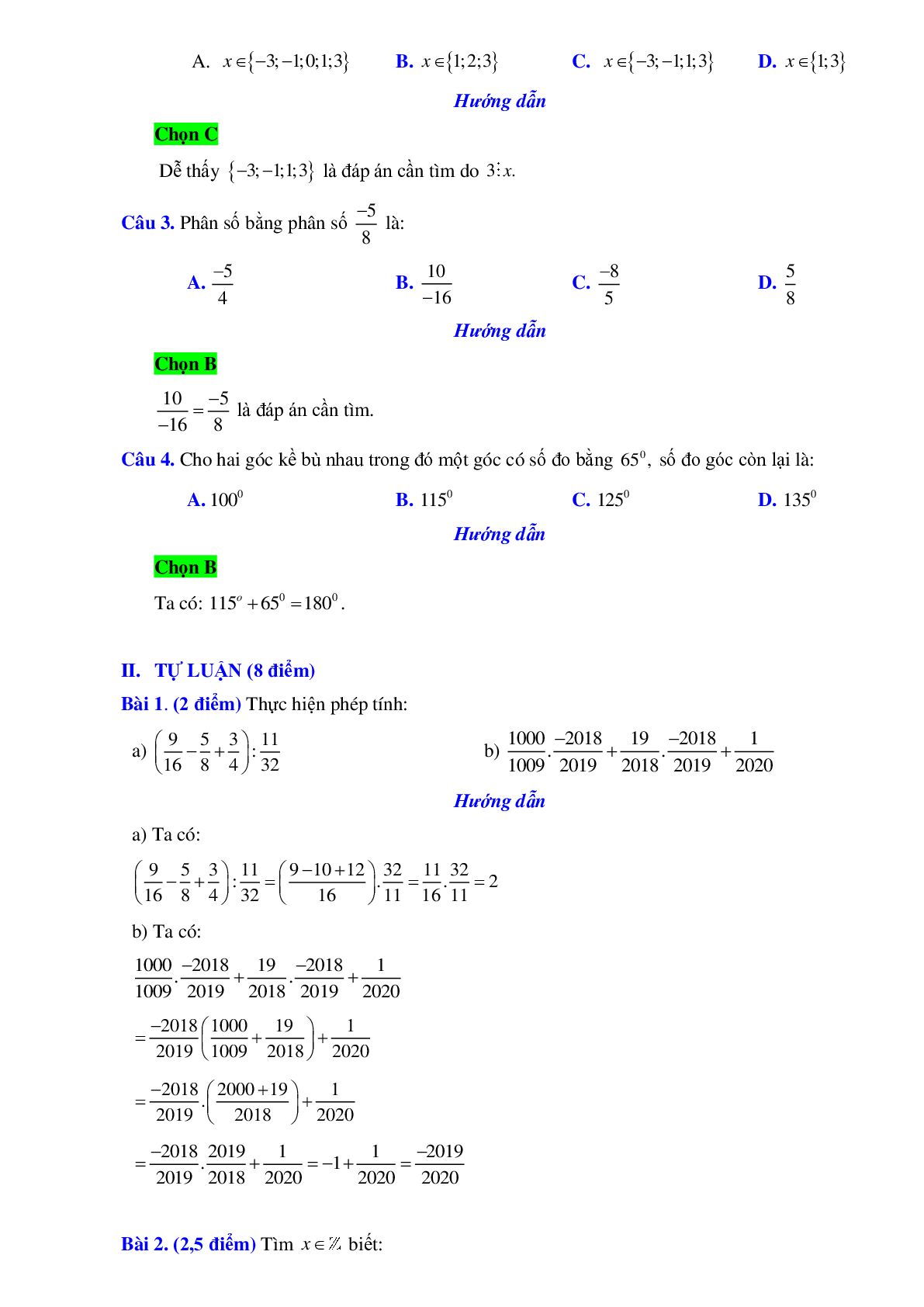 Bộ đề thi giữa kì 2 môn toán lớp 6 (trang 7)