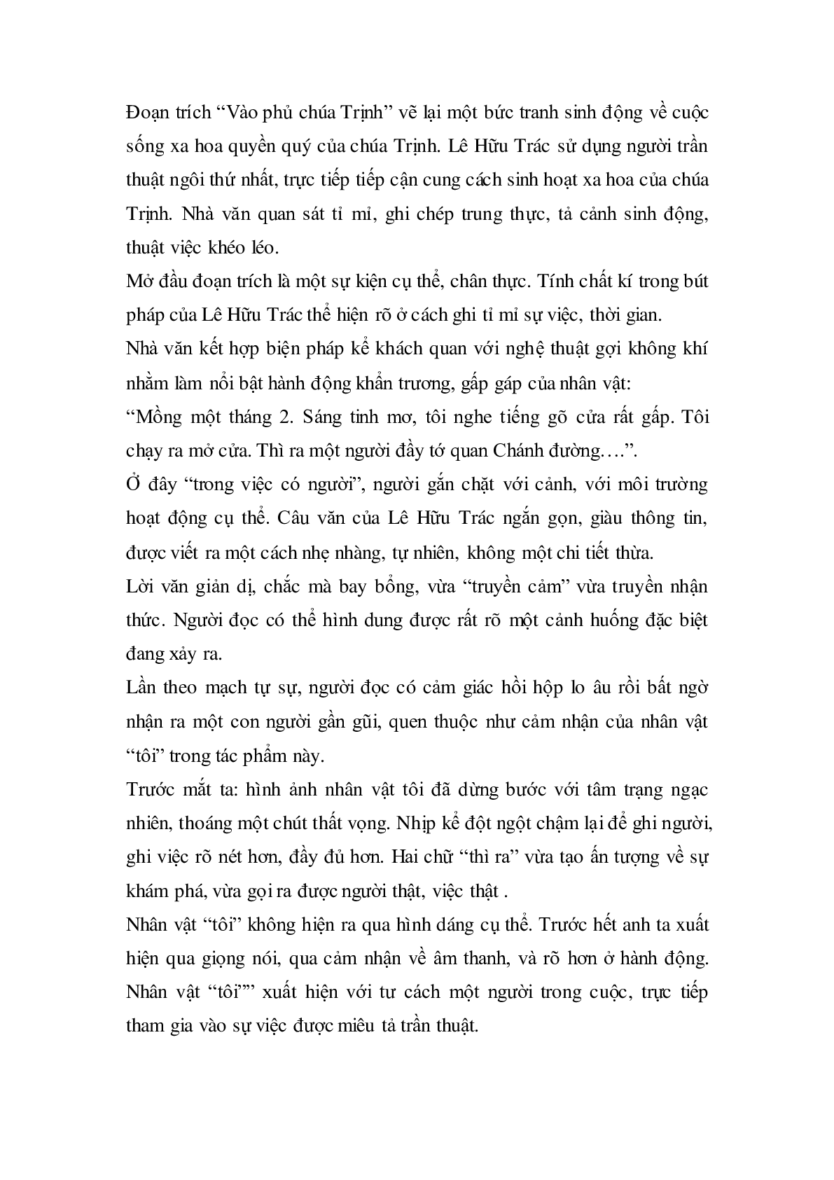Soạn bài Vào phủ chúa Trịnh của Lê Hữu Trác - ngắn nhất Soạn văn 11 (trang 10)