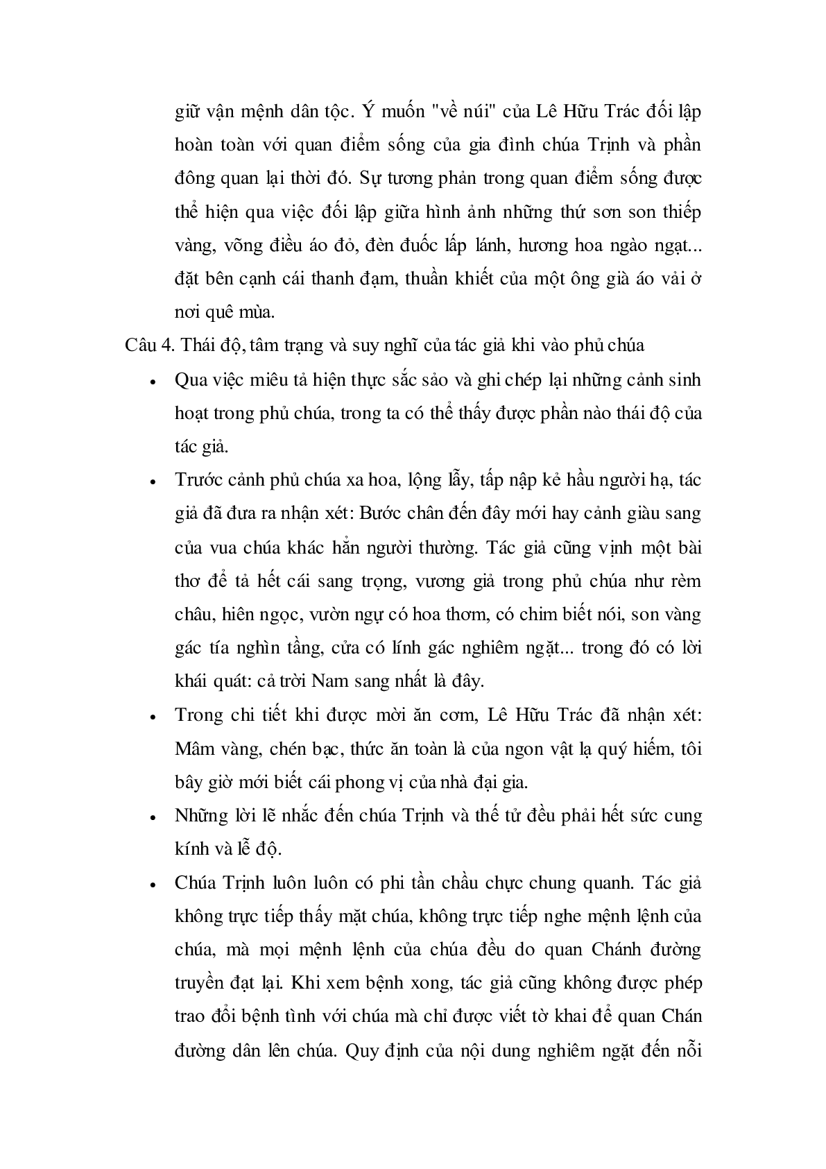 Soạn bài Vào phủ chúa Trịnh của Lê Hữu Trác - ngắn nhất Soạn văn 11 (trang 4)
