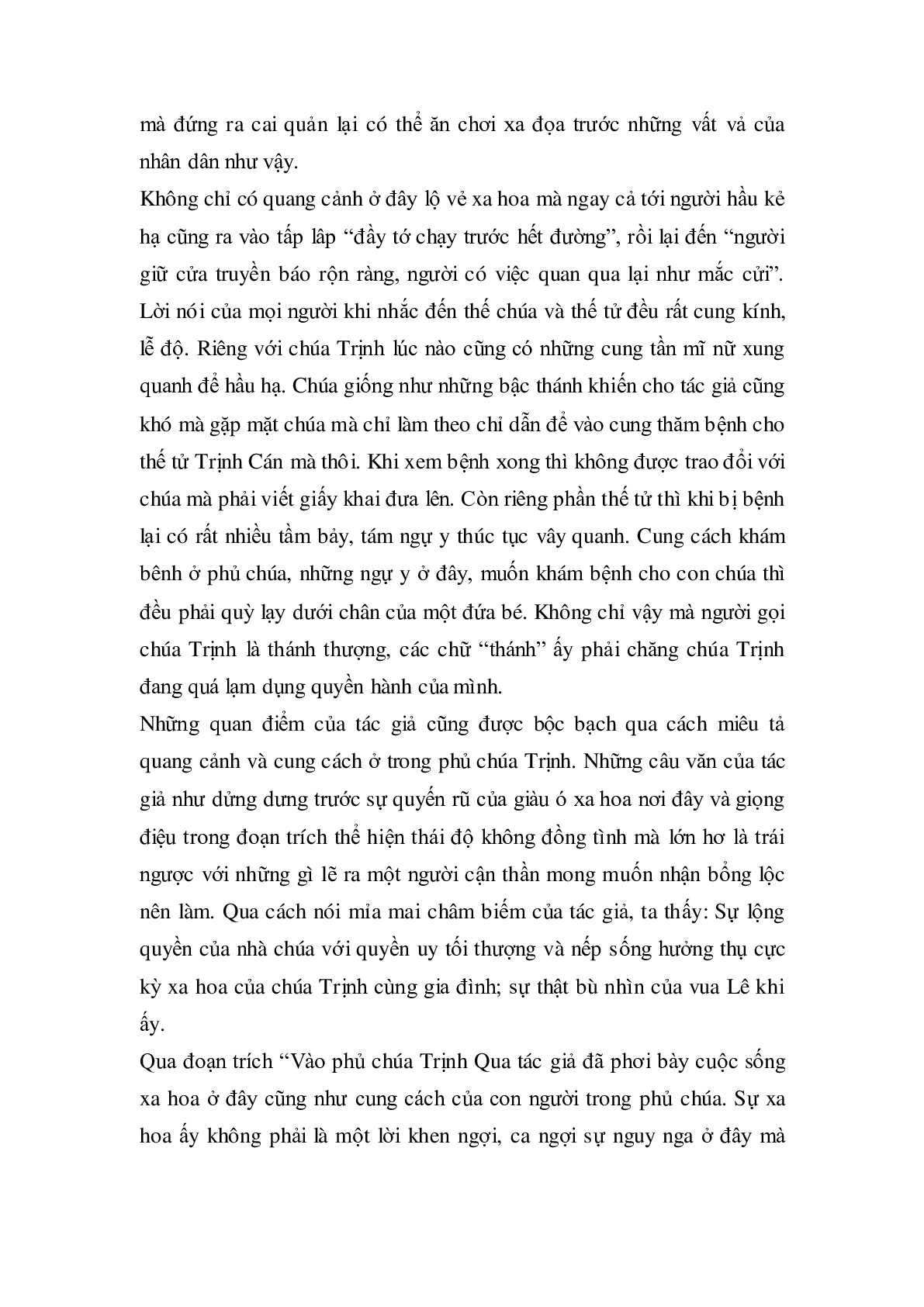 Soạn bài Vào phủ chúa Trịnh của Lê Hữu Trác - ngắn nhất Soạn văn 11 (trang 8)