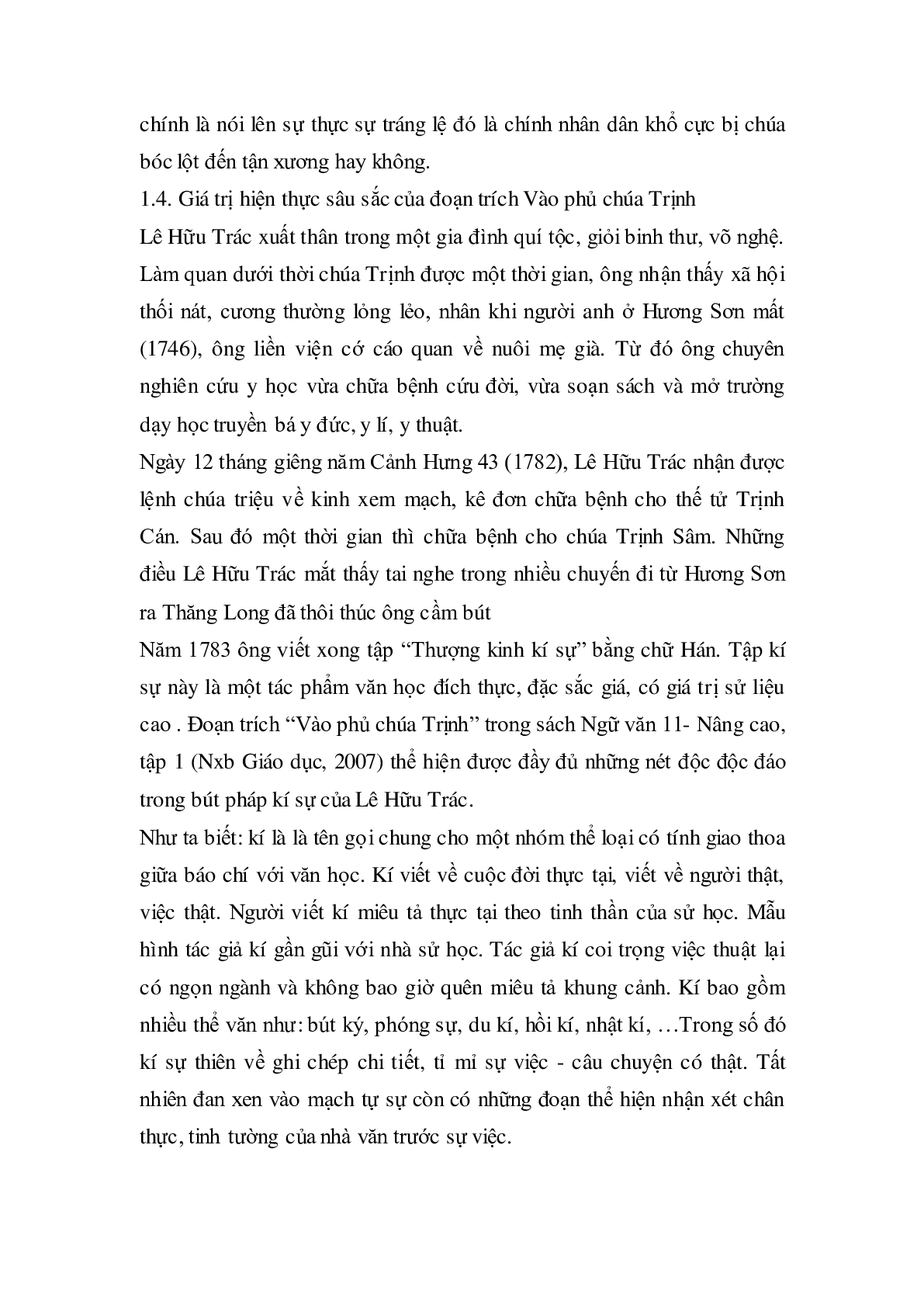 Soạn bài Vào phủ chúa Trịnh của Lê Hữu Trác - ngắn nhất Soạn văn 11 (trang 9)