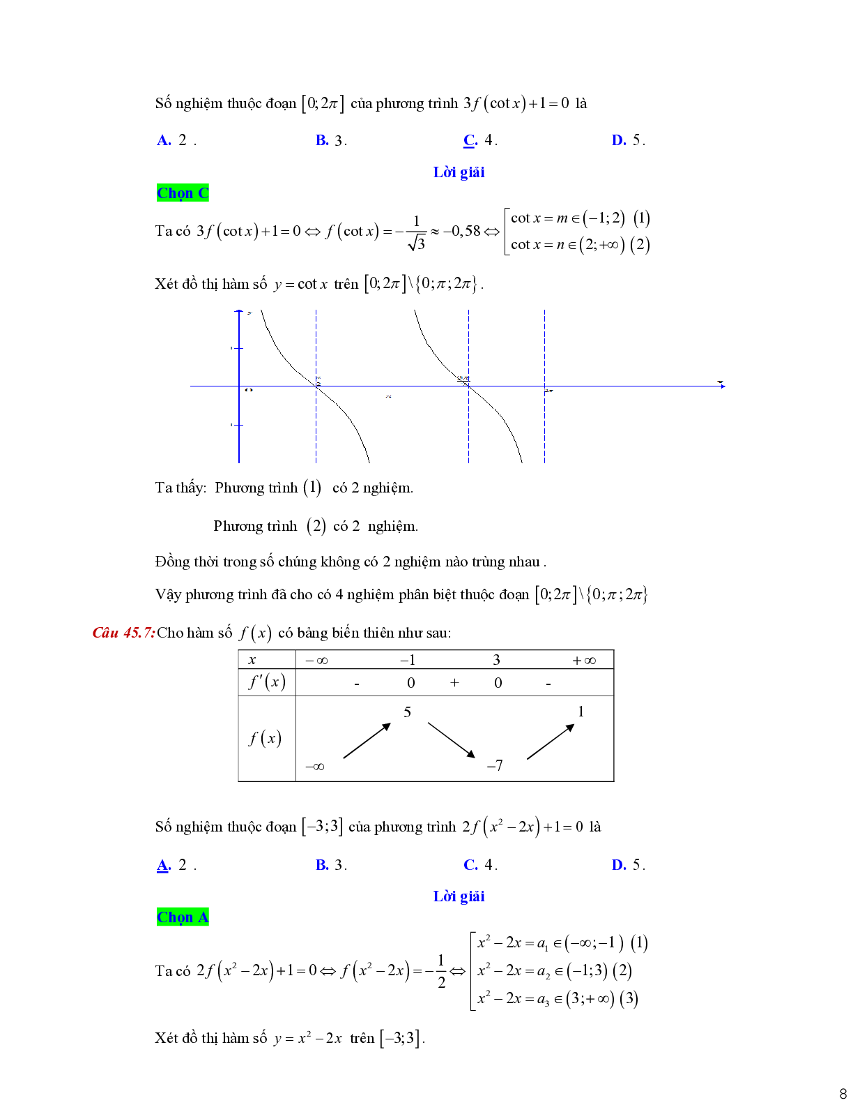 Dạng toán liên quan tới giao điểm của hai đồ thị (trang 8)