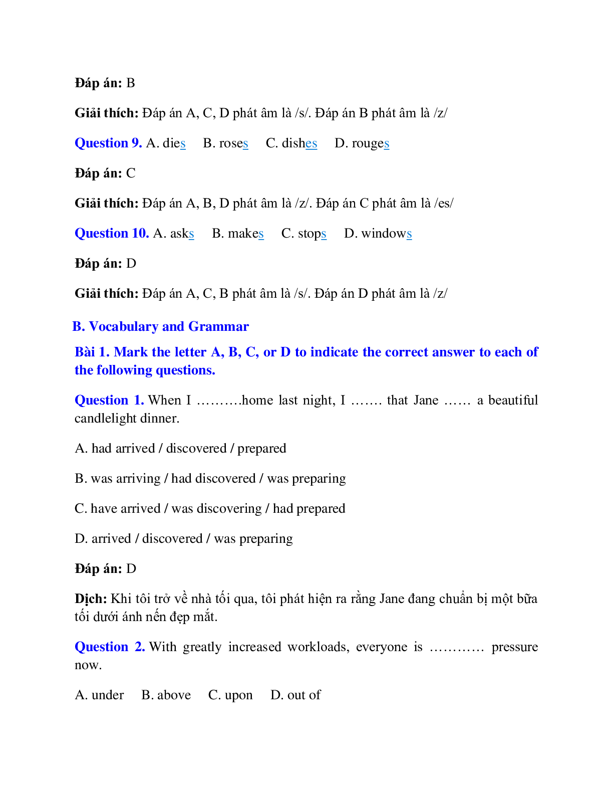 60 câu Trắc nghiệm Tiếng Anh 12 Unit 1 có đáp án 2023: Home Life (trang 3)