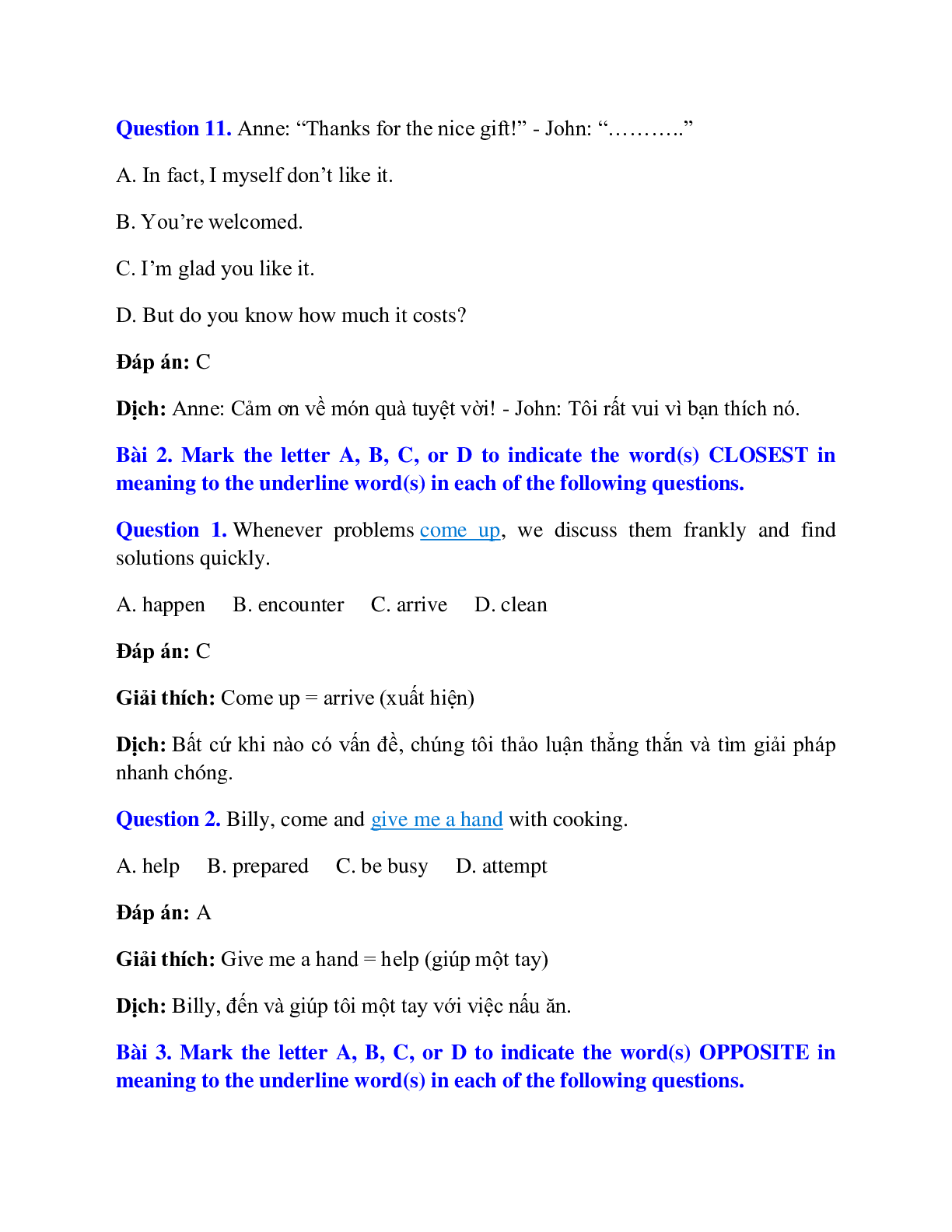 60 câu Trắc nghiệm Tiếng Anh 12 Unit 1 có đáp án 2023: Home Life (trang 6)