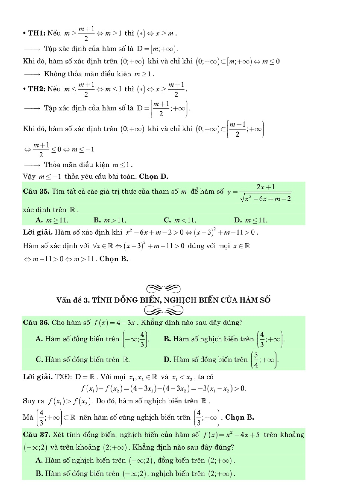 Phương pháp giải những dạng toán hàm số bậc nhất và bậc hai lớp 10 (trang 10)