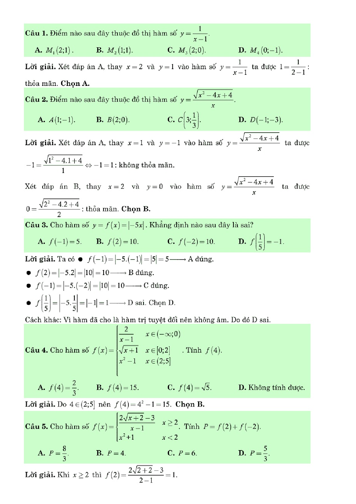 Phương pháp giải những dạng toán hàm số bậc nhất và bậc hai lớp 10 (trang 3)