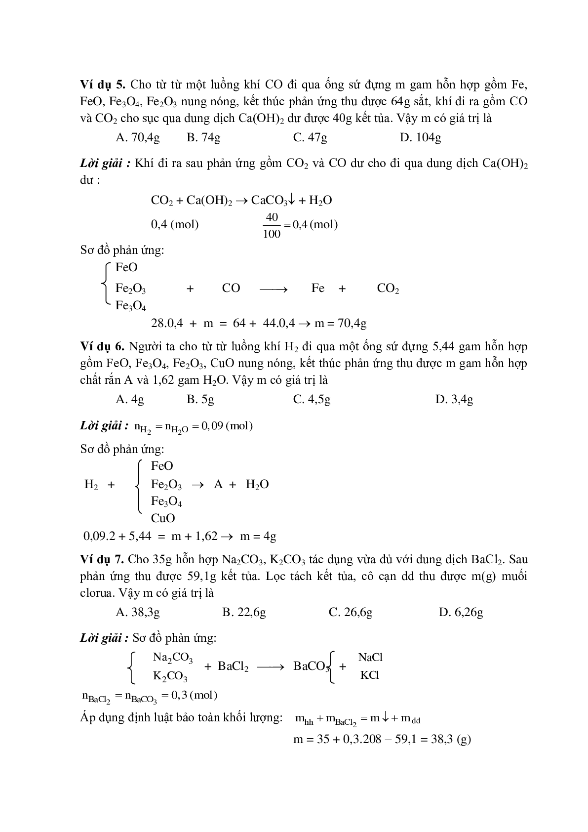 Lý thuyết, bài tập về Phương pháp bảo toàn khối lượng có đáp án (trang 3)