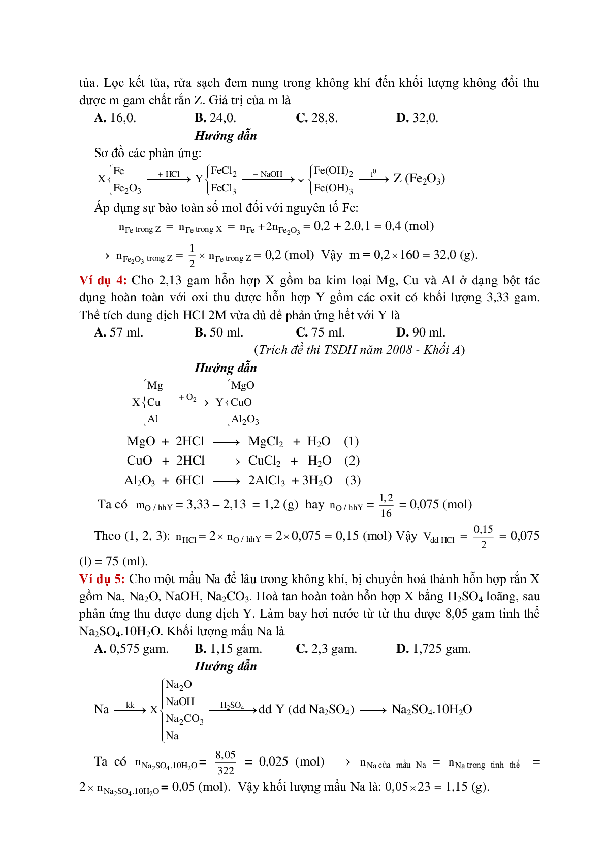 Lý thuyết, bài tập về Phương pháp bảo toàn khối lượng có đáp án (trang 6)