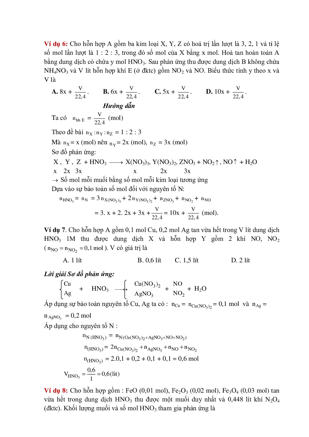 Lý thuyết, bài tập về Phương pháp bảo toàn khối lượng có đáp án (trang 7)