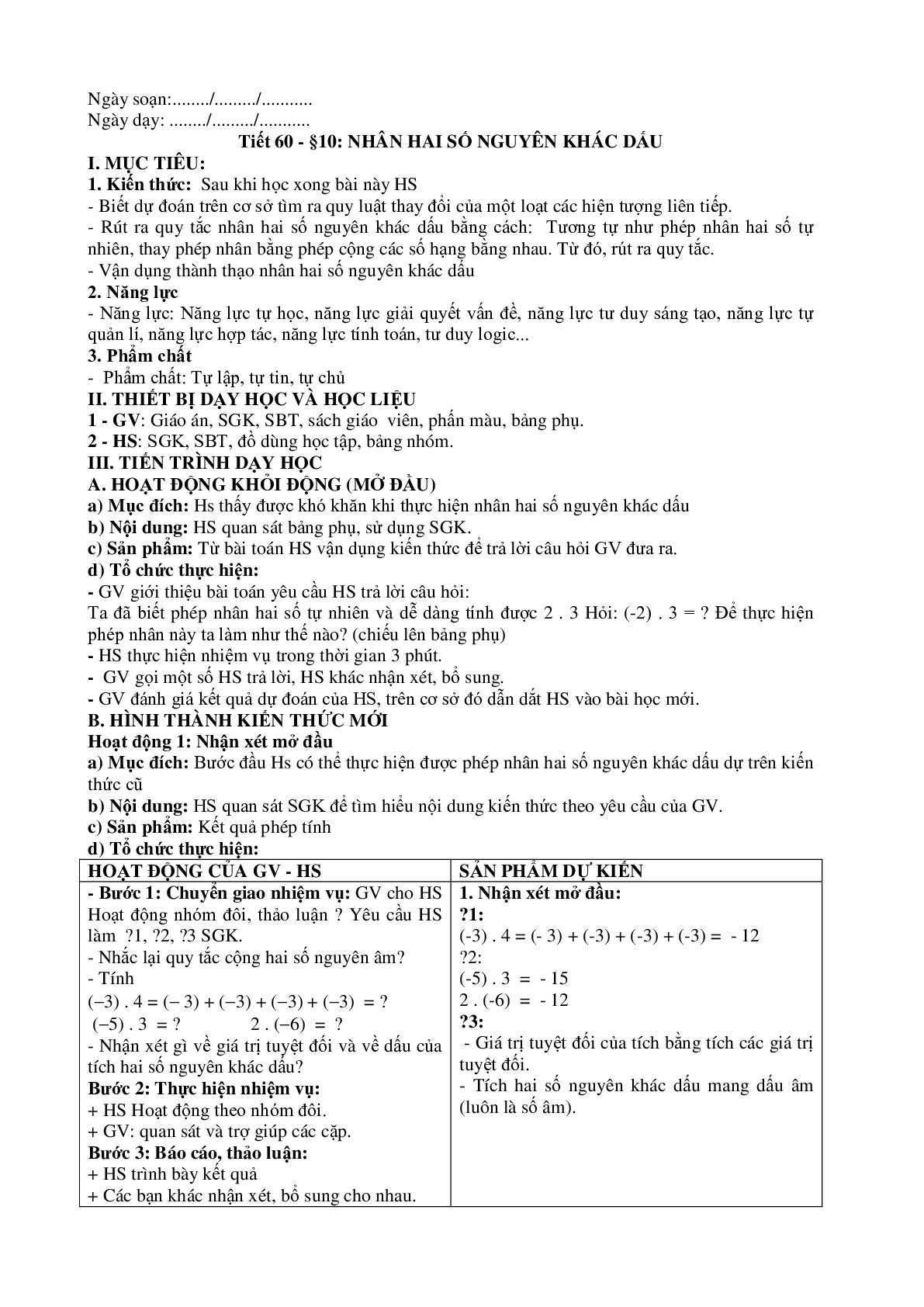Giáo án số học lớp 6 theo công văn số 5512 (trang 4)
