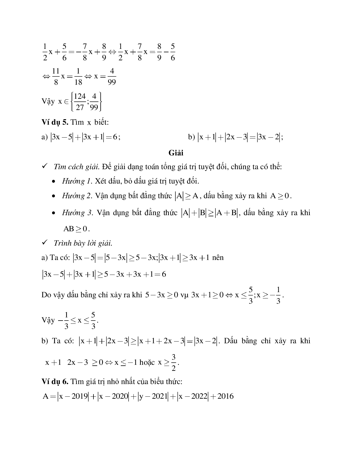 Phương pháp giải bài tập về Giá trị tuyệt đối của một số hữu tỉ - Cộng, trừ, nhân, chia số thập phân có lời giải (trang 5)