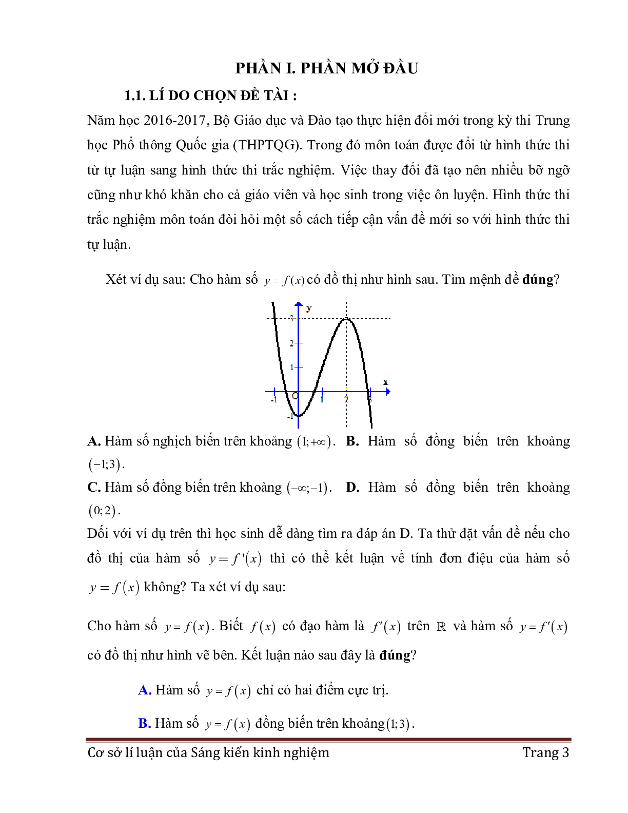 Bài toán liên quan đến đồ thị của hàm đạo hàm (trang 3)