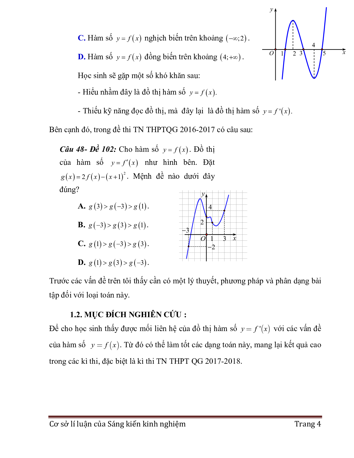 Bài toán liên quan đến đồ thị của hàm đạo hàm (trang 4)