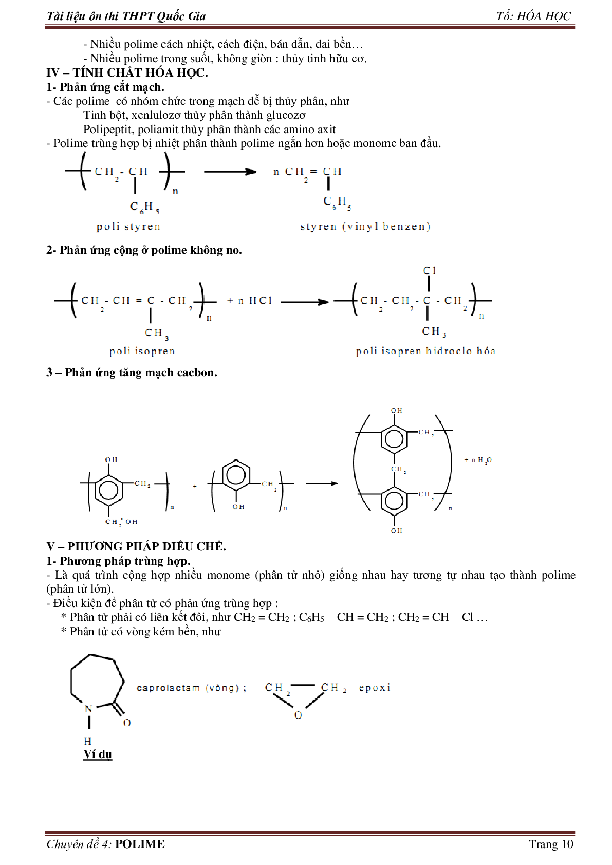 Lý thuyết, bài tập về polime có đáp án, chọn lọc (trang 10)