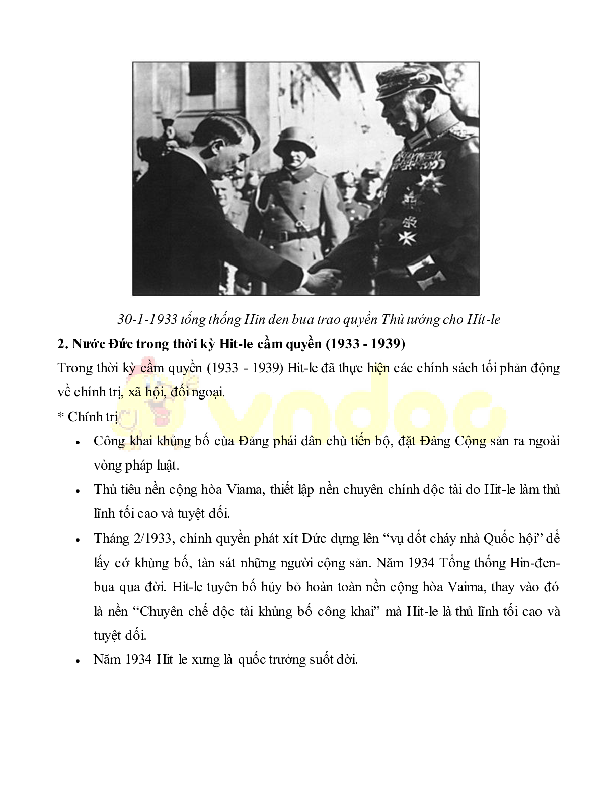 Lý thuyết Lịch sử 11: Bài 12: Nước Đức giữa hai cuộc chiến tranh thế giới (1918 - 1939) mới nhất (trang 4)