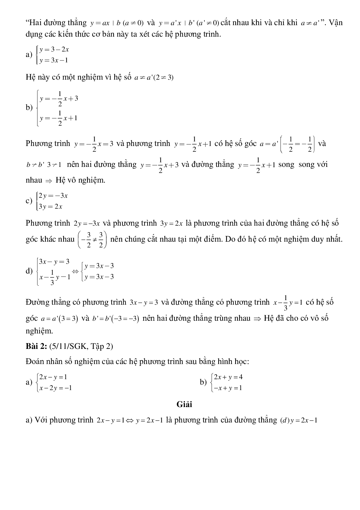 50 Bài tập Hệ hai phương trình bậc nhất hai ẩn (có đáp án) -Toán 8 (trang 2)