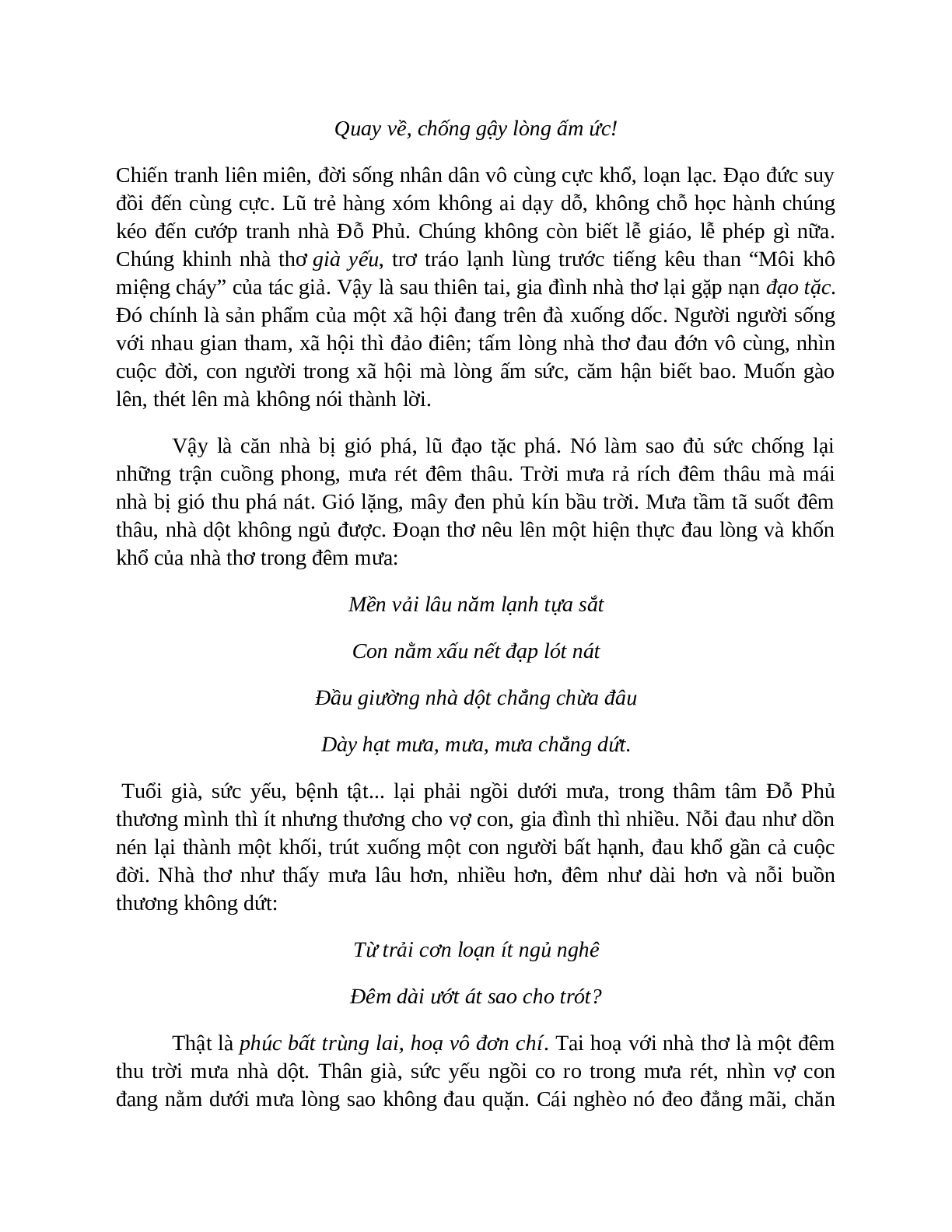 Sơ đồ tư duy bài Bài ca nhà tranh bị gió thu phá dễ nhớ, ngắn nhất - Ngữ văn lớp 7 (trang 8)