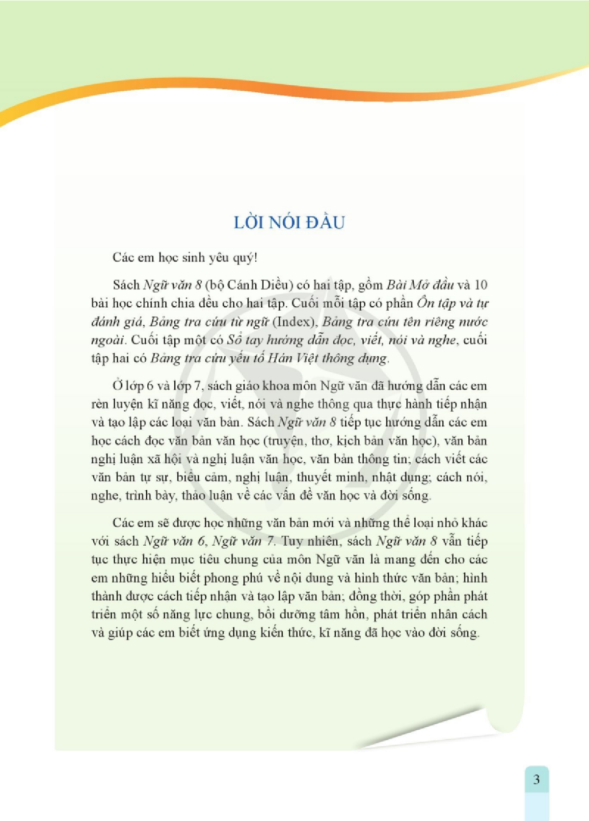 Ngữ văn lớp 8 Tập 1 Cánh diều pdf (trang 3)