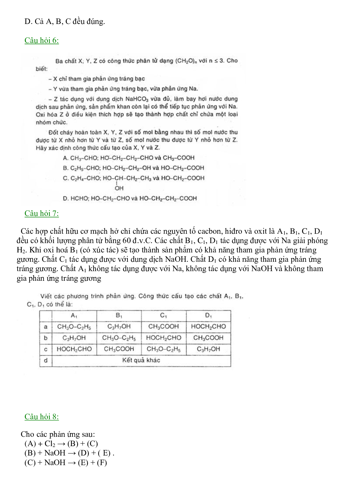 Bài tập trắc nghiệm về andehit có đáp án, chọn lọc (trang 2)