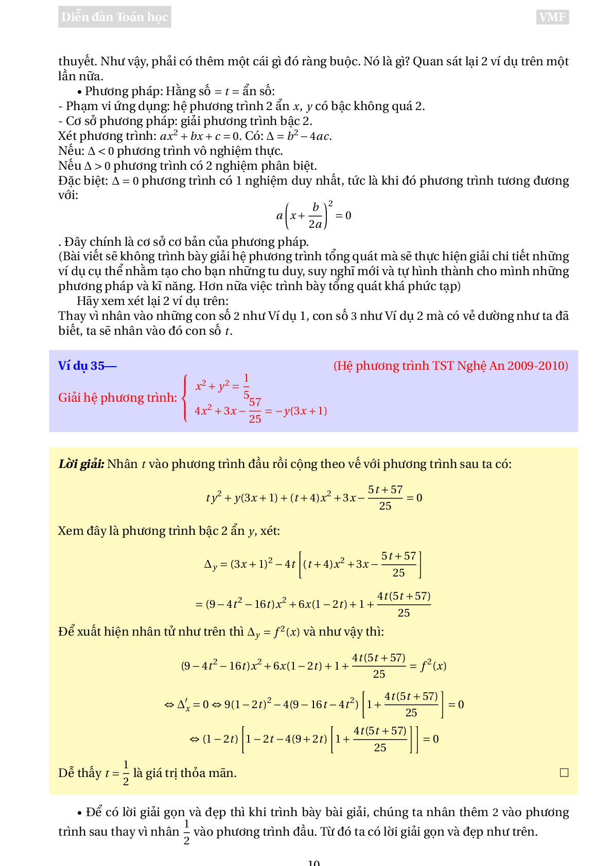 Phương pháp giải Hệ phương trình đối xứng (trang 10)