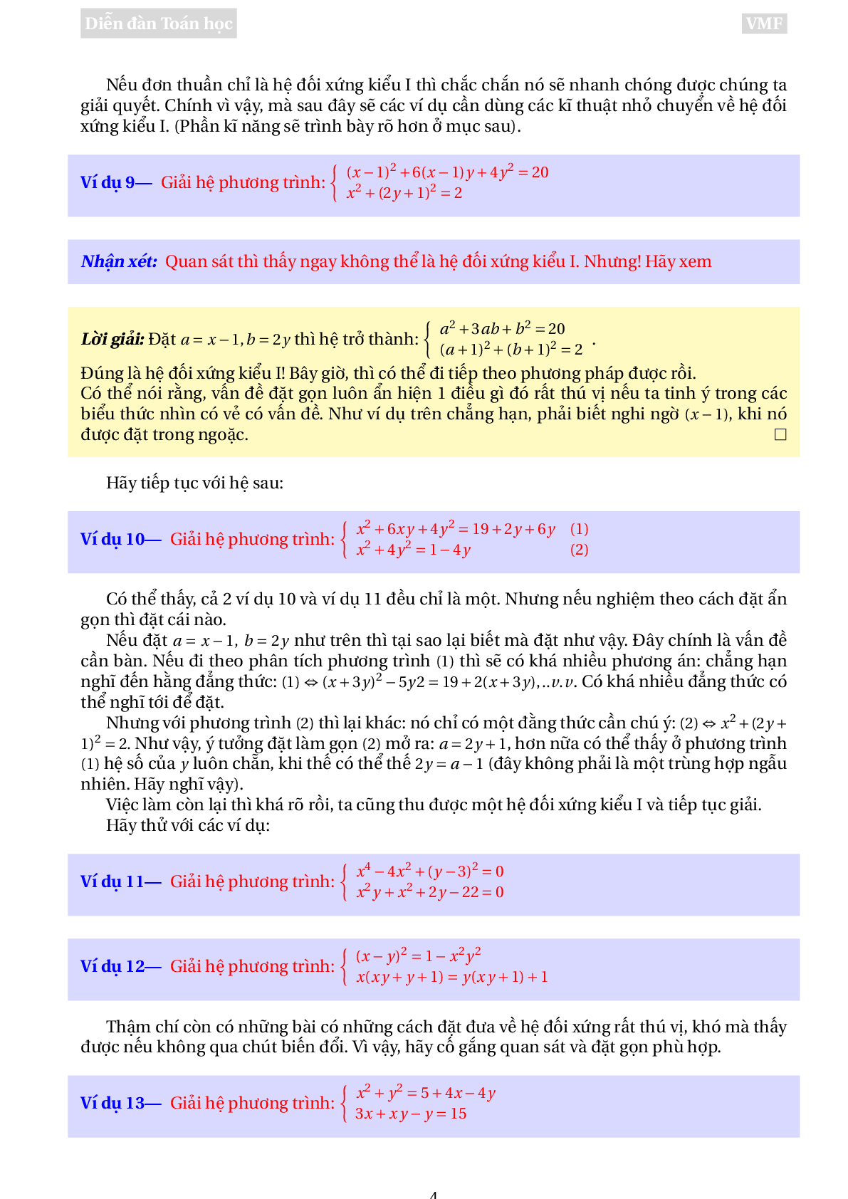 Phương pháp giải Hệ phương trình đối xứng (trang 4)