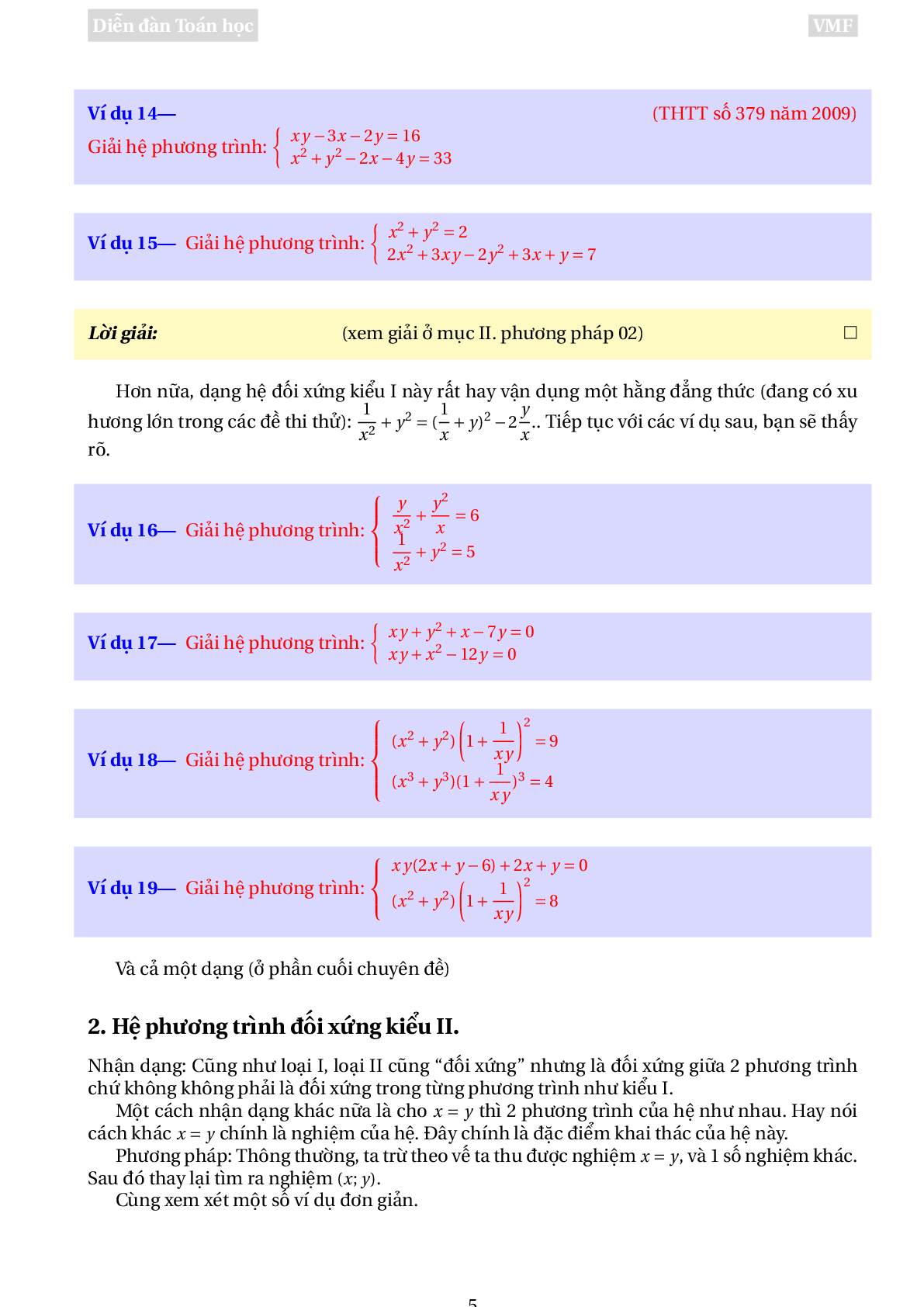 Phương pháp giải Hệ phương trình đối xứng (trang 5)