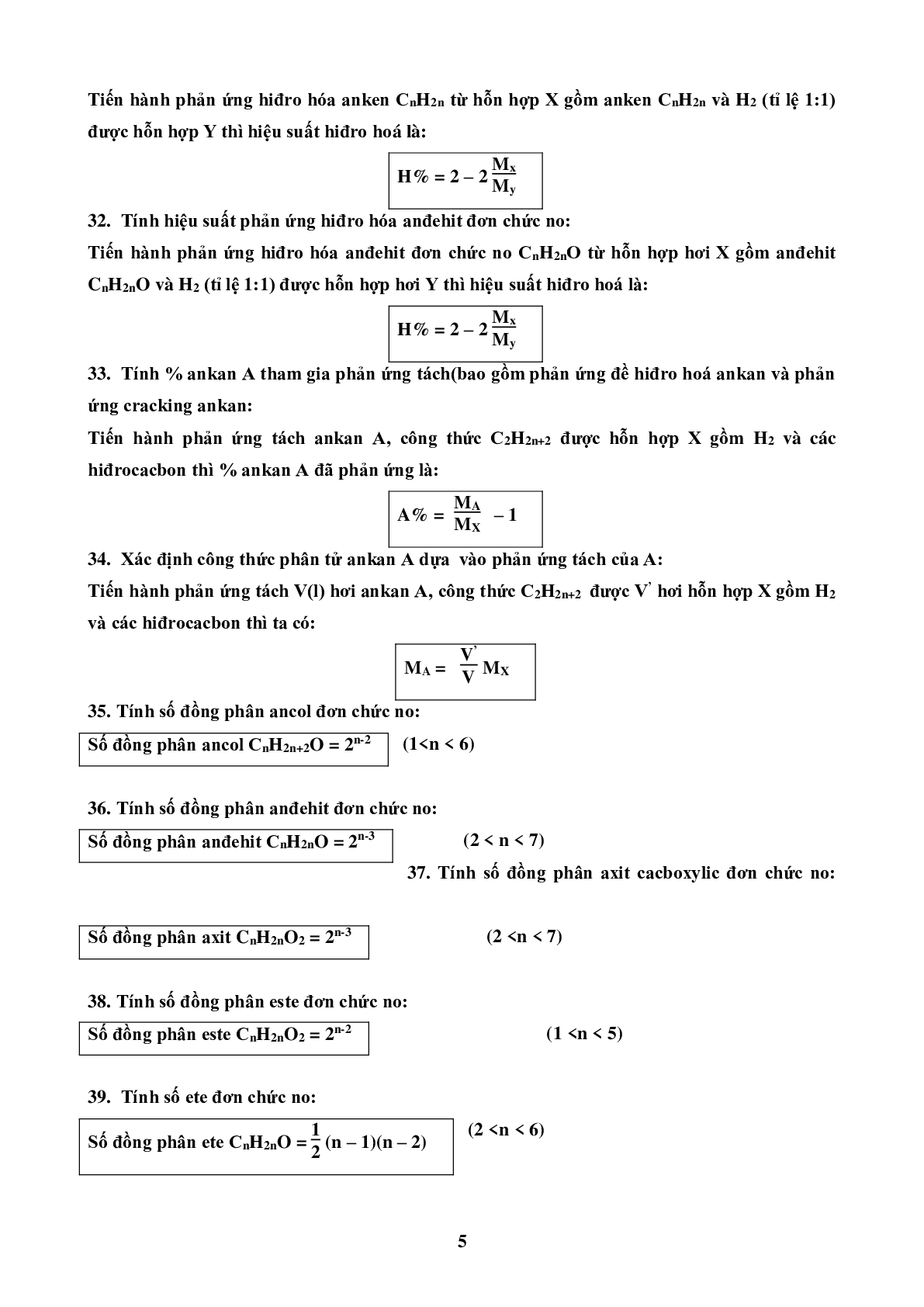 Tuyển tập các công thức giải nhanh trắc nghiệm Hóa học lớp 12 năm 2023 (trang 5)