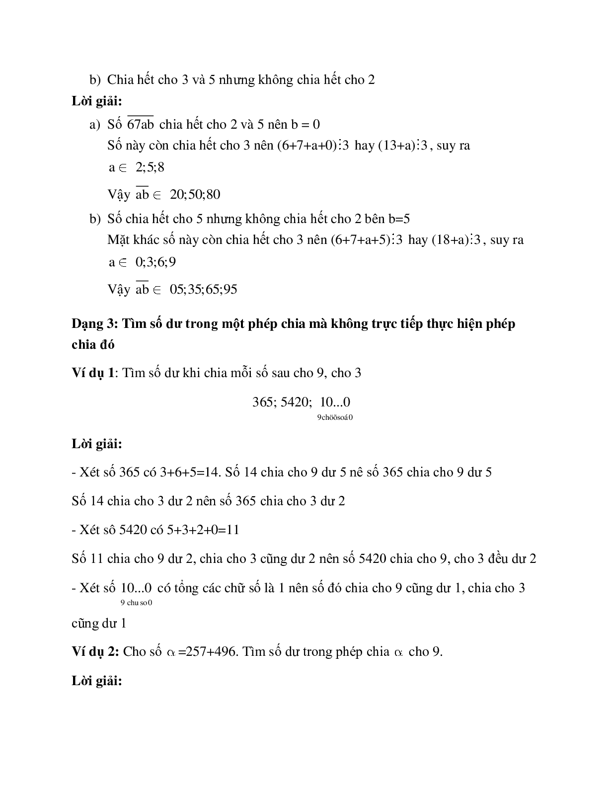 Phương pháp giải về Dấu hiệu chia hết cho 2, 3, 5, 9 có lời giải (trang 4)