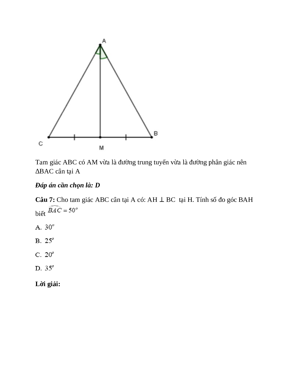 Trắc nghiệm Các trường hợp bằng nhau của tam giác vuông có đáp án – Toán lớp 7 (trang 6)