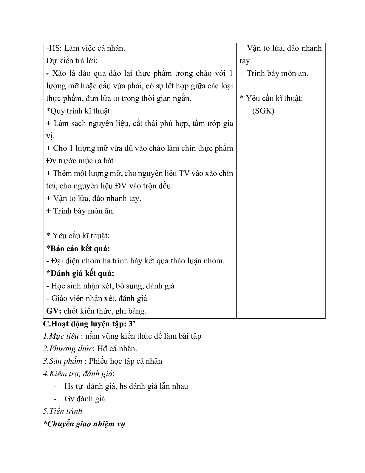 GIÁO ÁN CÔNG NGHỆ 6 BÀI 18: CÁC PHƯƠNG PHÁP CHẾ BIẾN THỰC PHẨM (T2) MỚI NHẤT (trang 8)