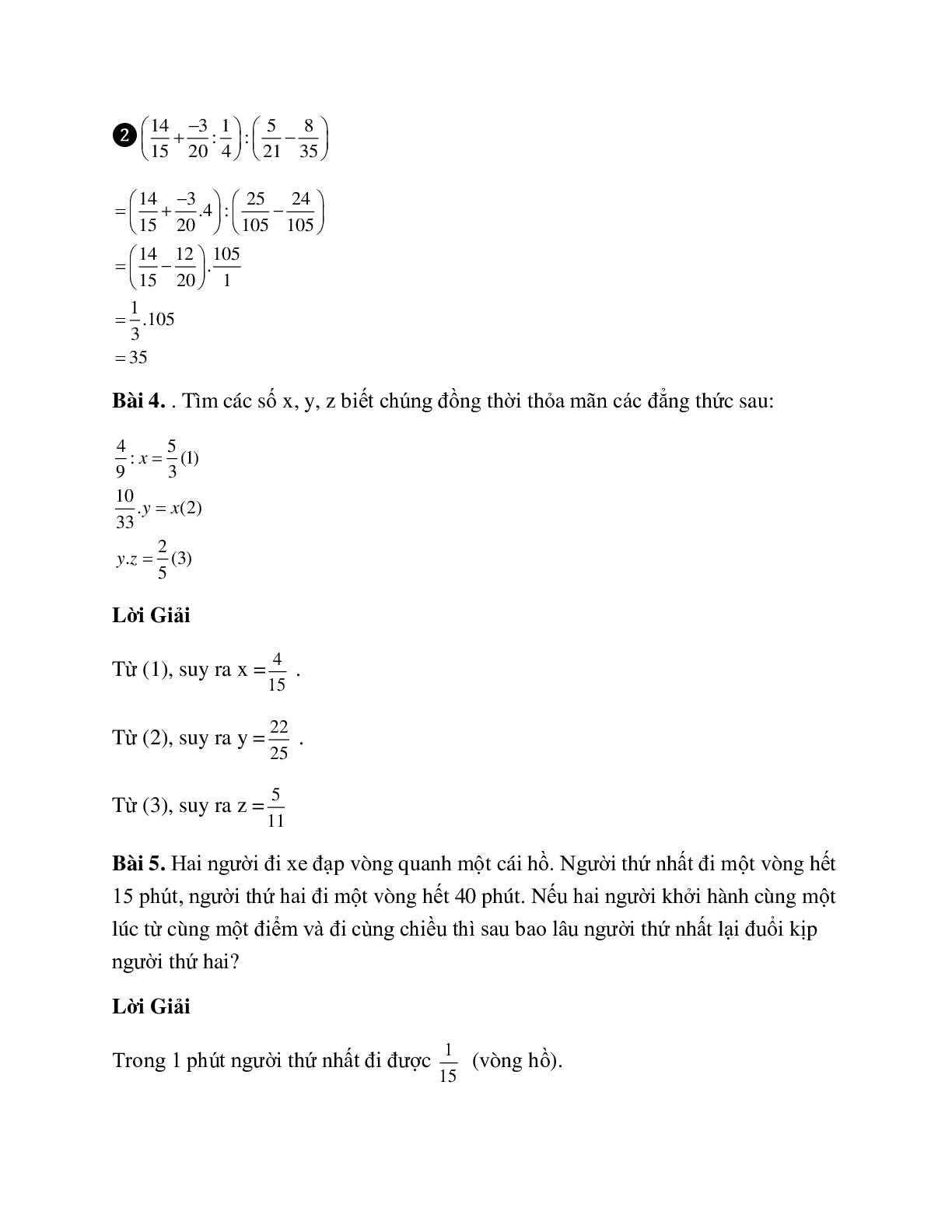 Hệ thống bài tập về phép chia hai phân số có lời giải (trang 10)