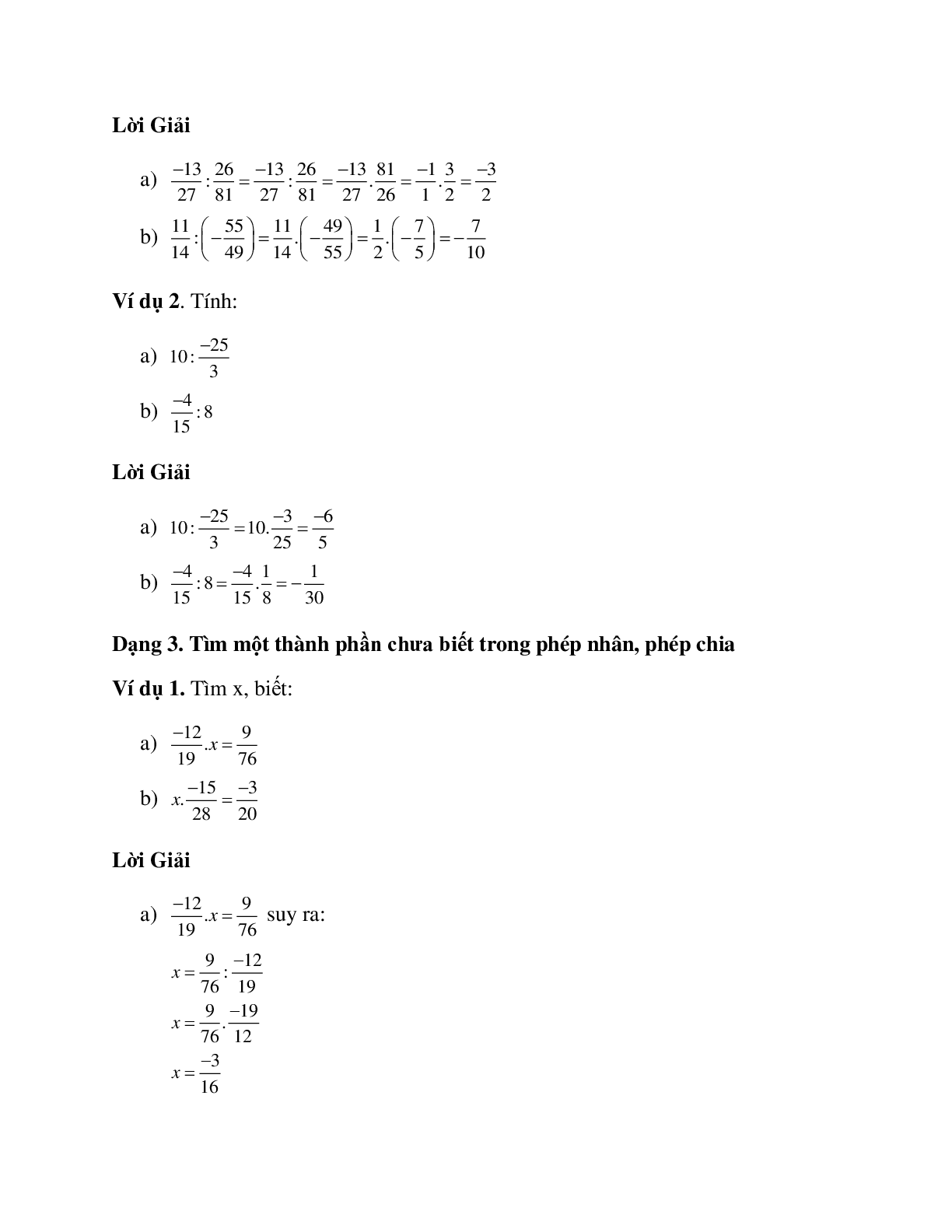 Hệ thống bài tập về phép chia hai phân số có lời giải (trang 3)