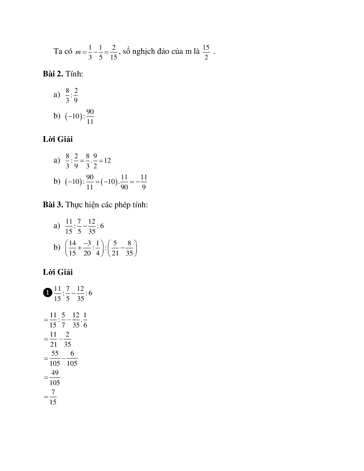Hệ thống bài tập về phép chia hai phân số có lời giải (trang 9)