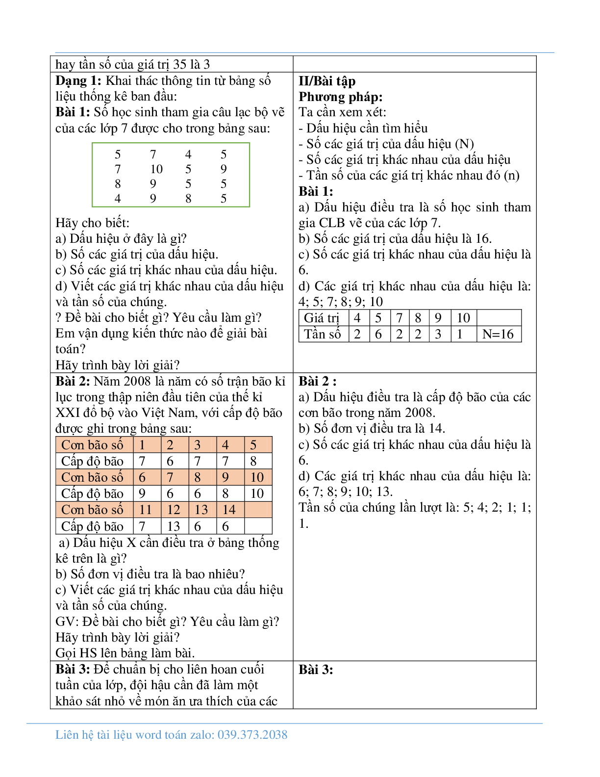 Giáo án dạy thêm lớp 7 học kì 2 (trang 3)