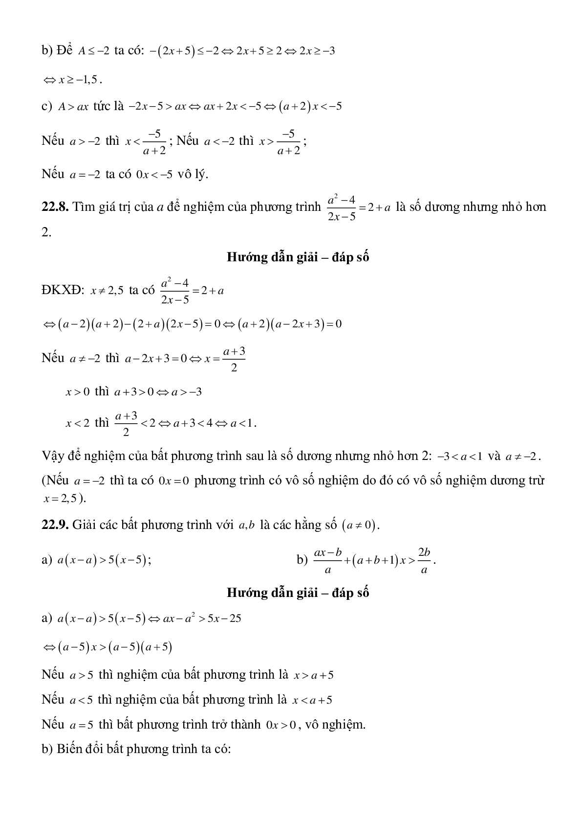 Bất phương trình bậc nhất một ẩn - Đại số toán 8 (trang 10)