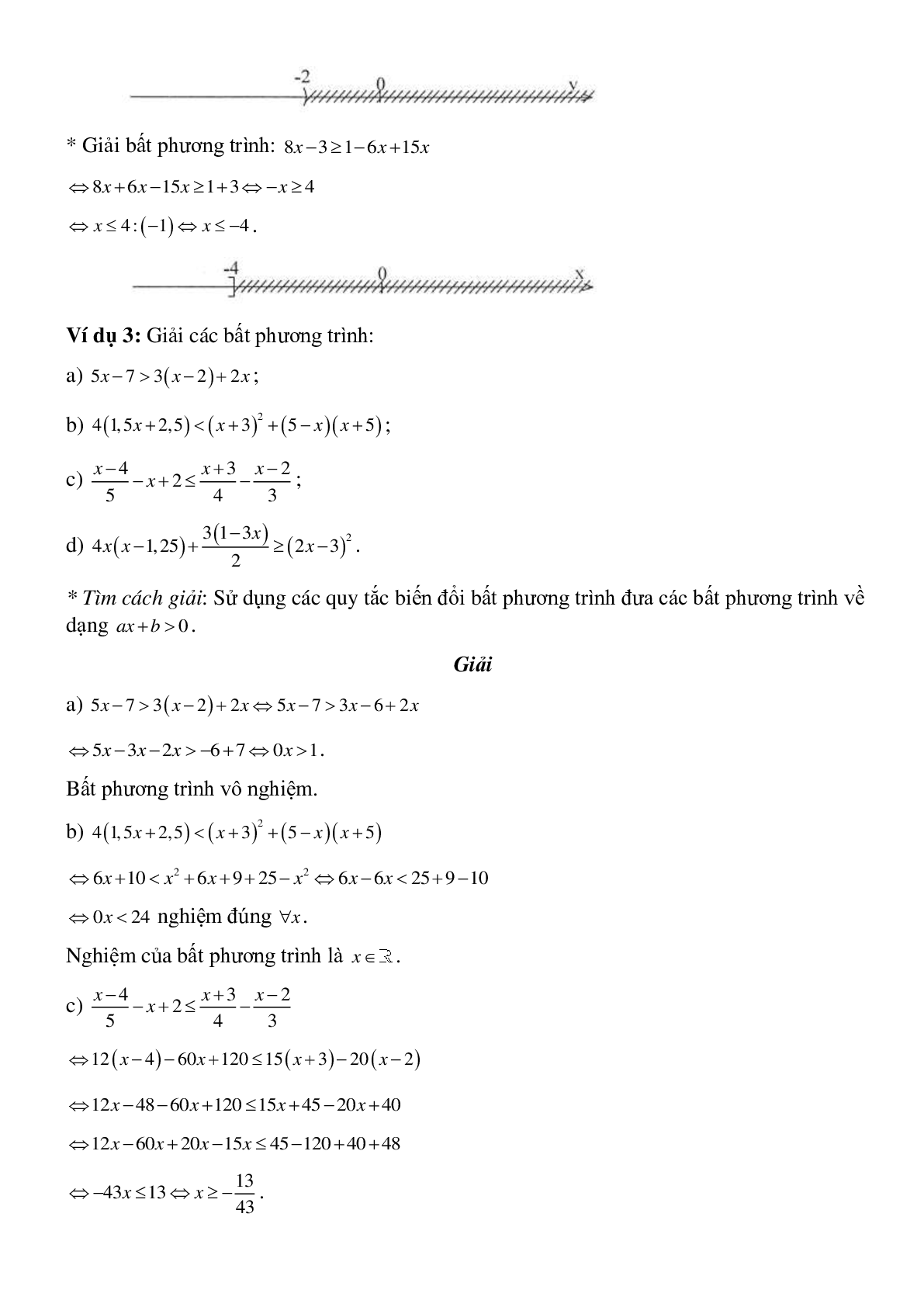 Bất phương trình bậc nhất một ẩn - Đại số toán 8 (trang 3)