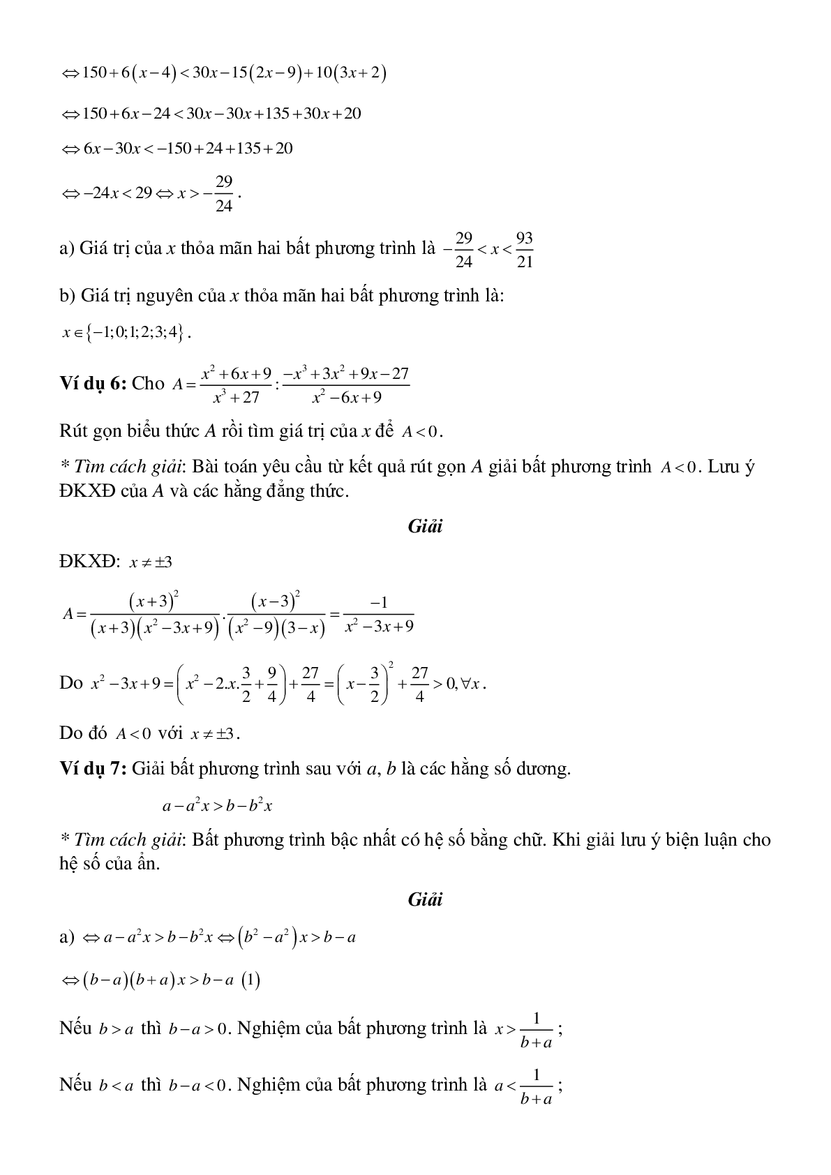 Bất phương trình bậc nhất một ẩn - Đại số toán 8 (trang 5)