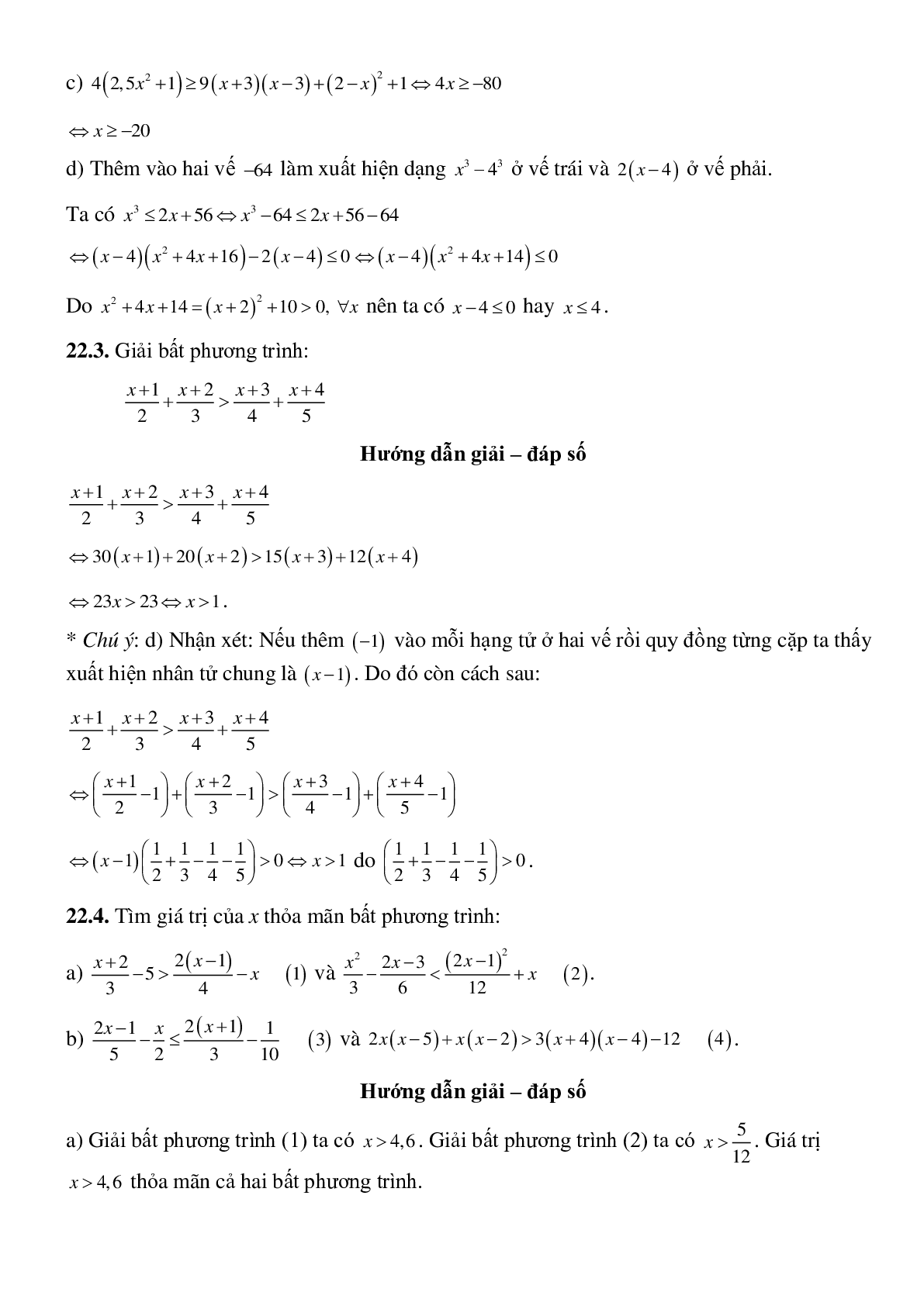 Bất phương trình bậc nhất một ẩn - Đại số toán 8 (trang 8)